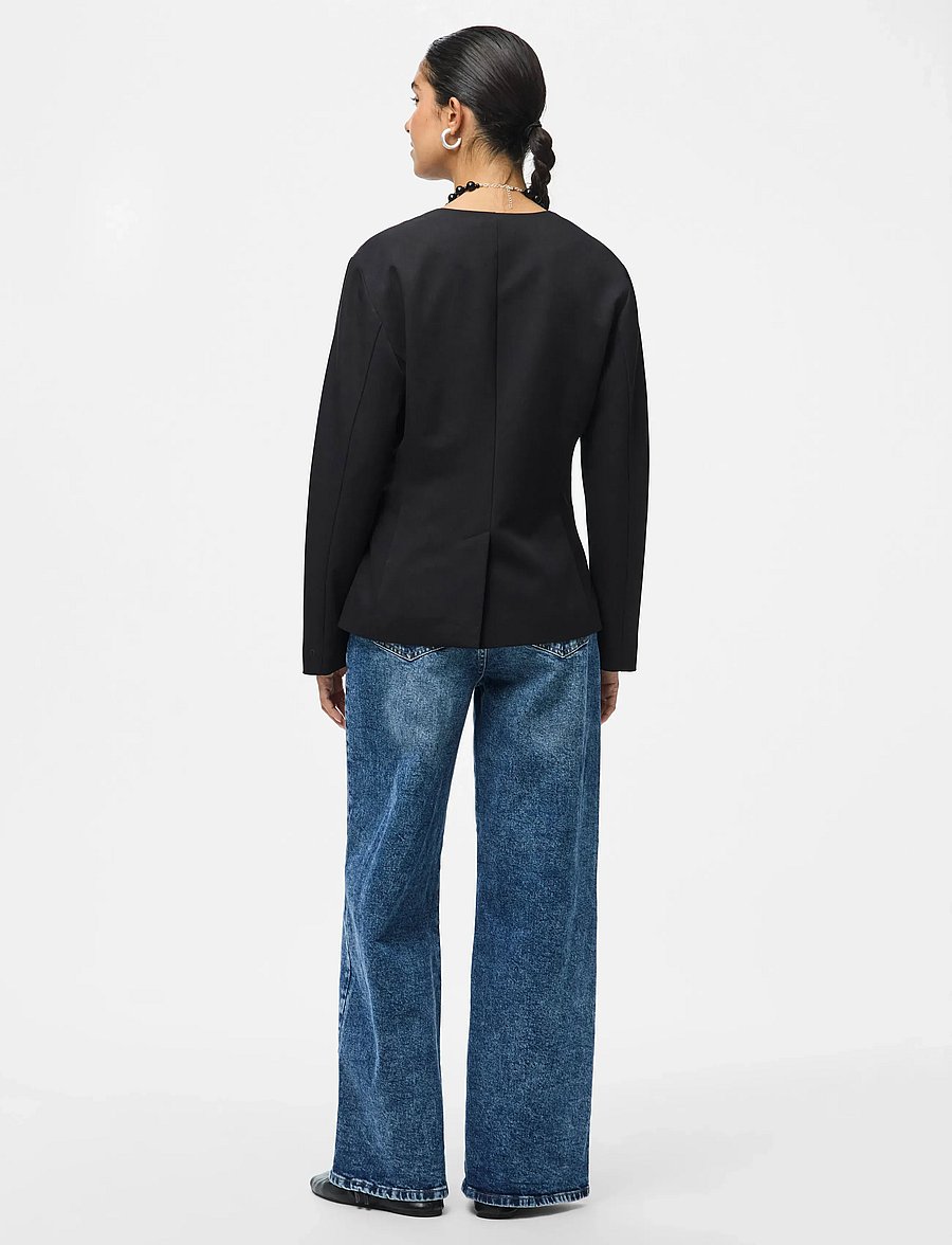 Pieces - PCKAMIL LS FITTED BLAZER NOOS BC - enkelknäppta kavajer - black - 3