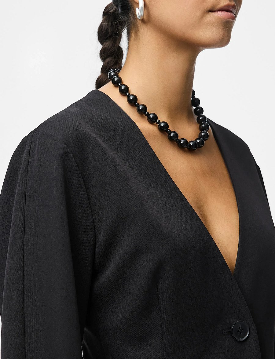 Pieces - PCKAMIL LS FITTED BLAZER NOOS BC - enkelknäppta kavajer - black - 4