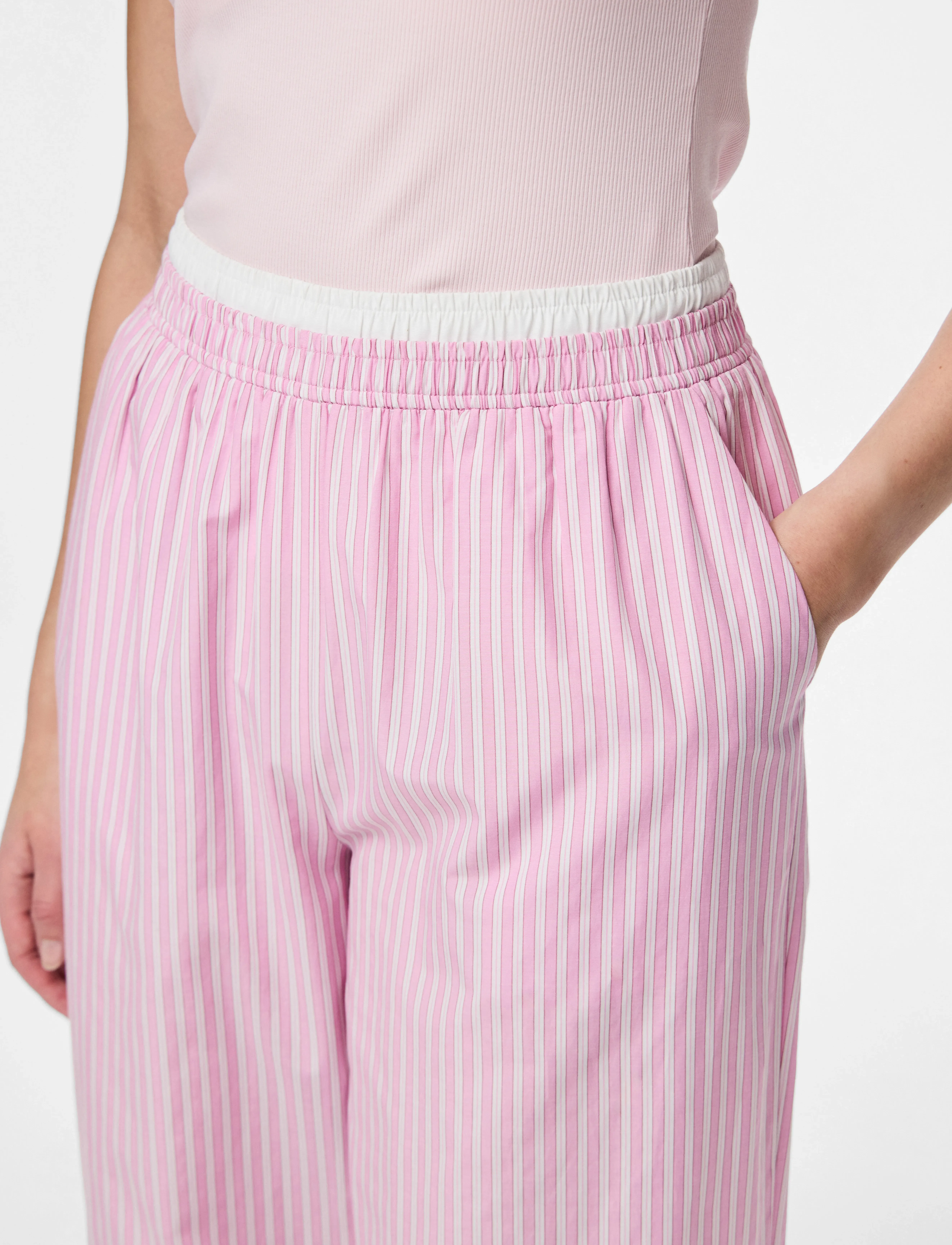 Pieces - PCFAMMA HW STRAIGHT PANT D2D WVN FSY - bukser med lige ben - pink tulle - 5