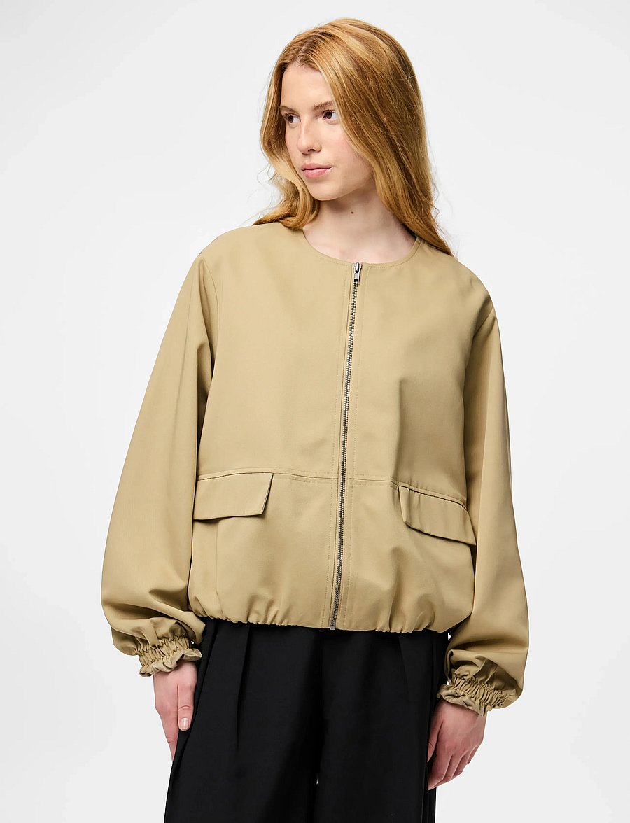 Pieces - PCBERIT BALLOON BOMBER JACKET - utilityjackor - travertine - 0