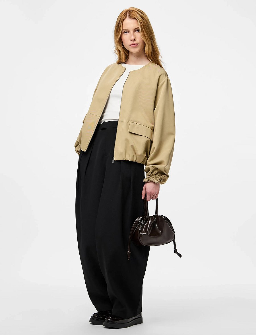 Pieces - PCBERIT BALLOON BOMBER JACKET - utilityjackor - travertine - 4