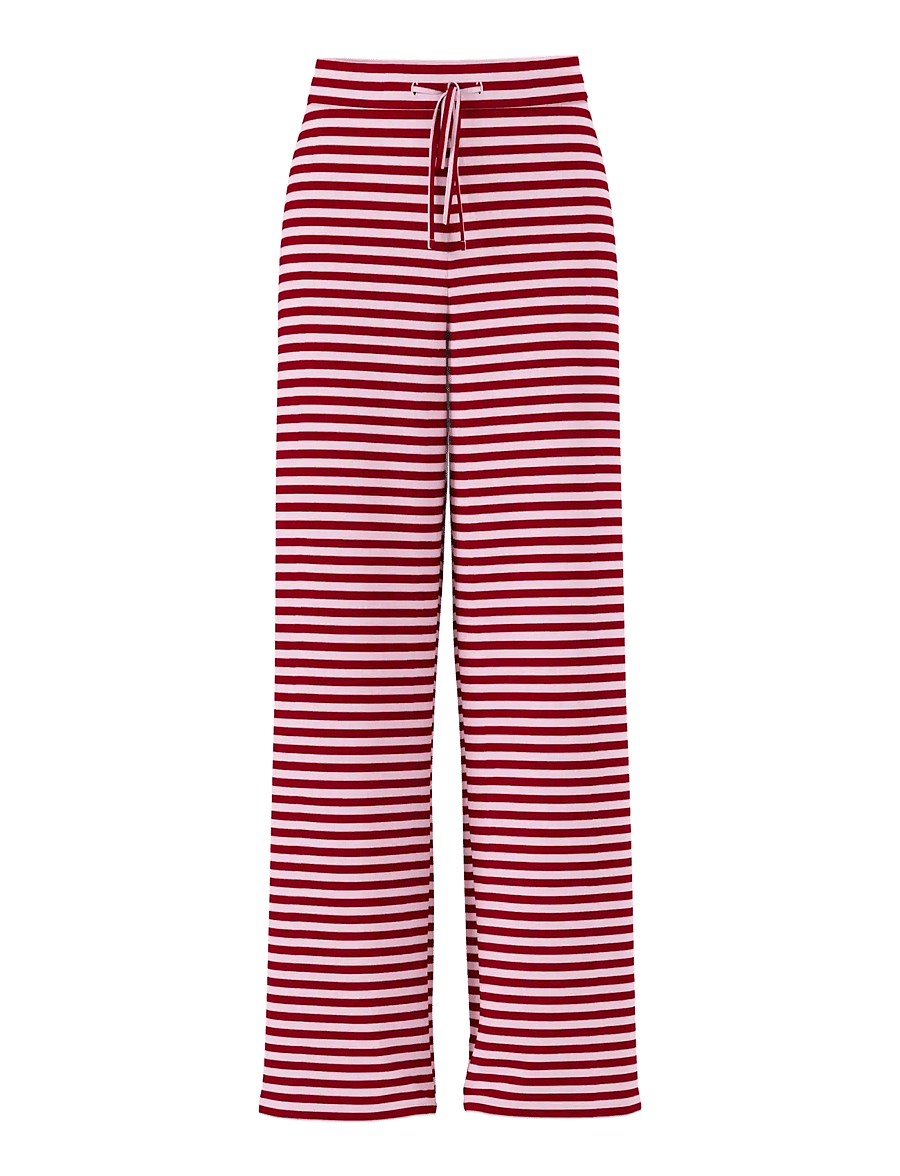 Pieces - PCLAYA MW WIDE PANTS JRS NOOS - wide leg trousers - goji berry - 1
