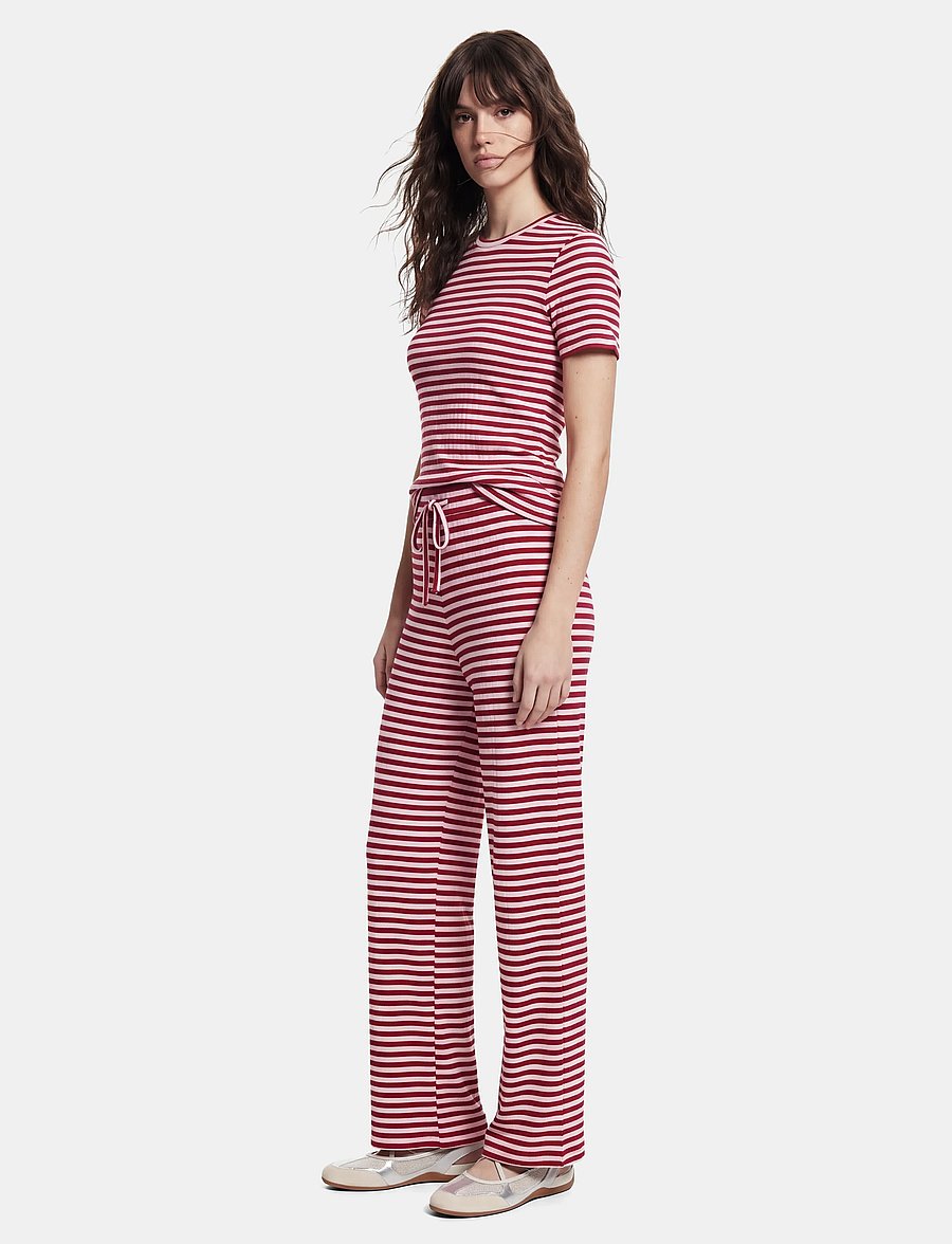 Pieces - PCLAYA MW WIDE PANTS JRS NOOS - wide leg trousers - goji berry - 3
