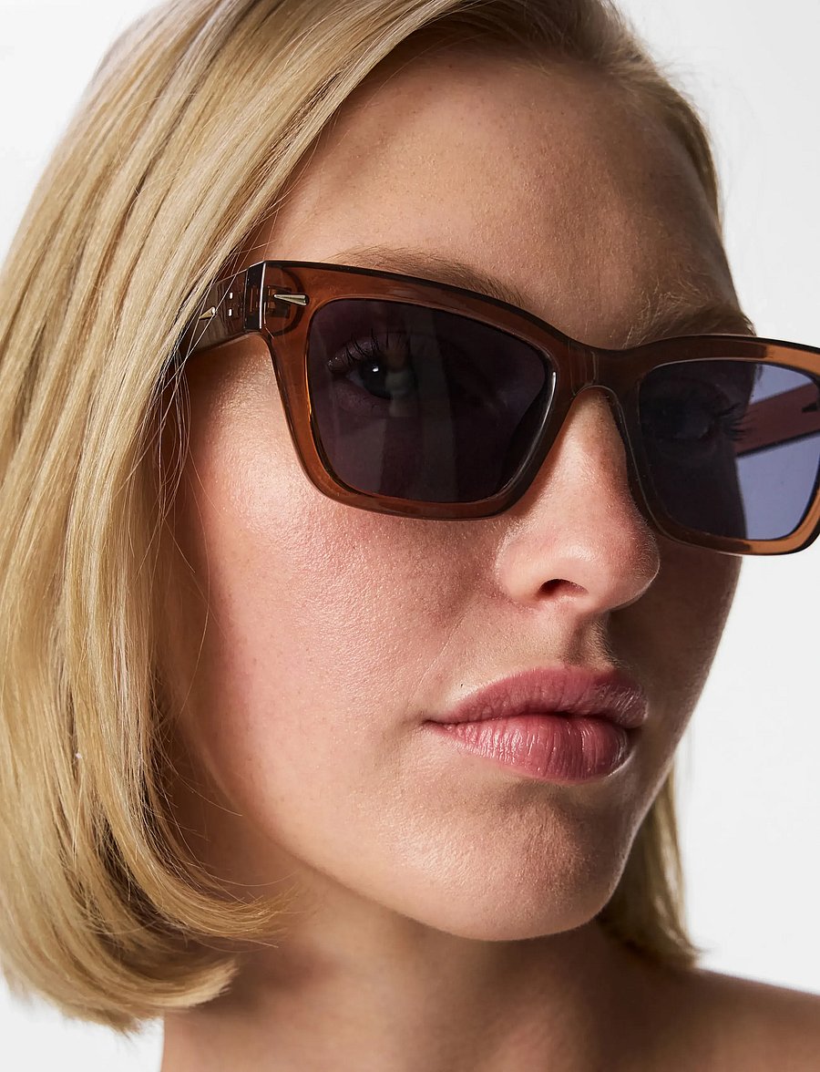 Pieces - PCKATIE SUNGLASS BUNDLE BC - ar kvadrātveida rāmi - downtown brown - 0