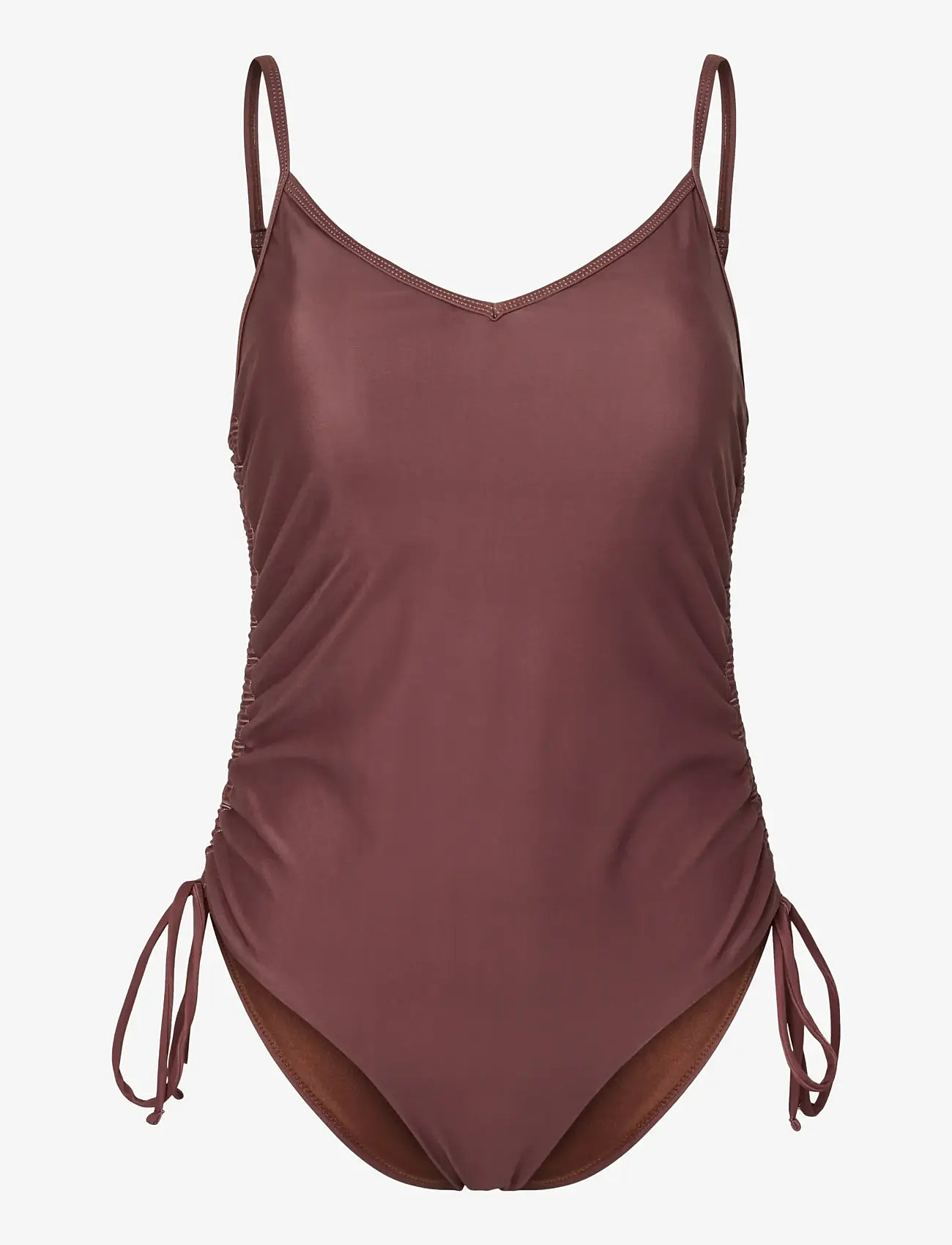 Pieces - PCBAOMI RUCHING SWIMSUIT BC - badedragter - deep mahogany - 1