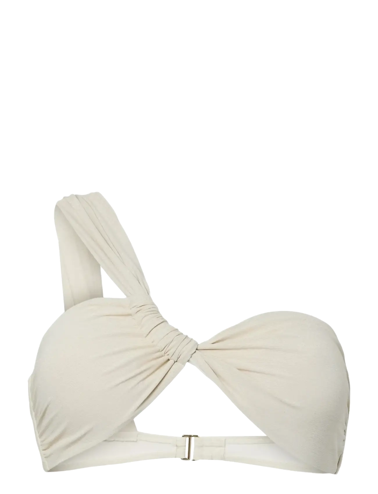 Pieces PCLAOMI LUREX BIKINI ONE SHOULDER TOP - Bikini overdele - EGGNOG / cream