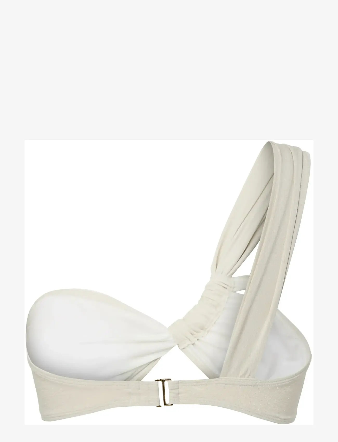 Pieces - PCLAOMI LUREX BIKINI ONE SHOULDER TOP - bandeau-bikini-oberteile - eggnog - 1
