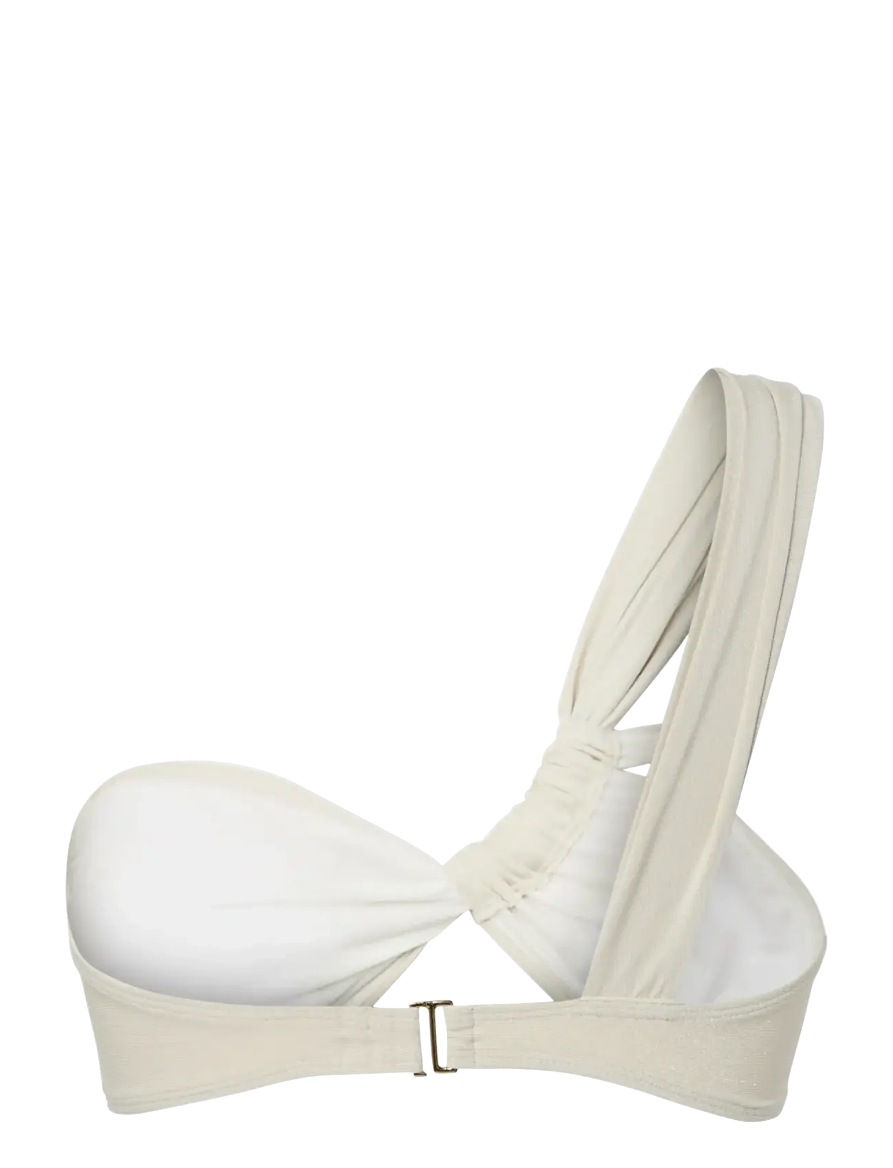Pieces - PCLAOMI LUREX BIKINI ONE SHOULDER TOP - bandeau bikini - eggnog - 1