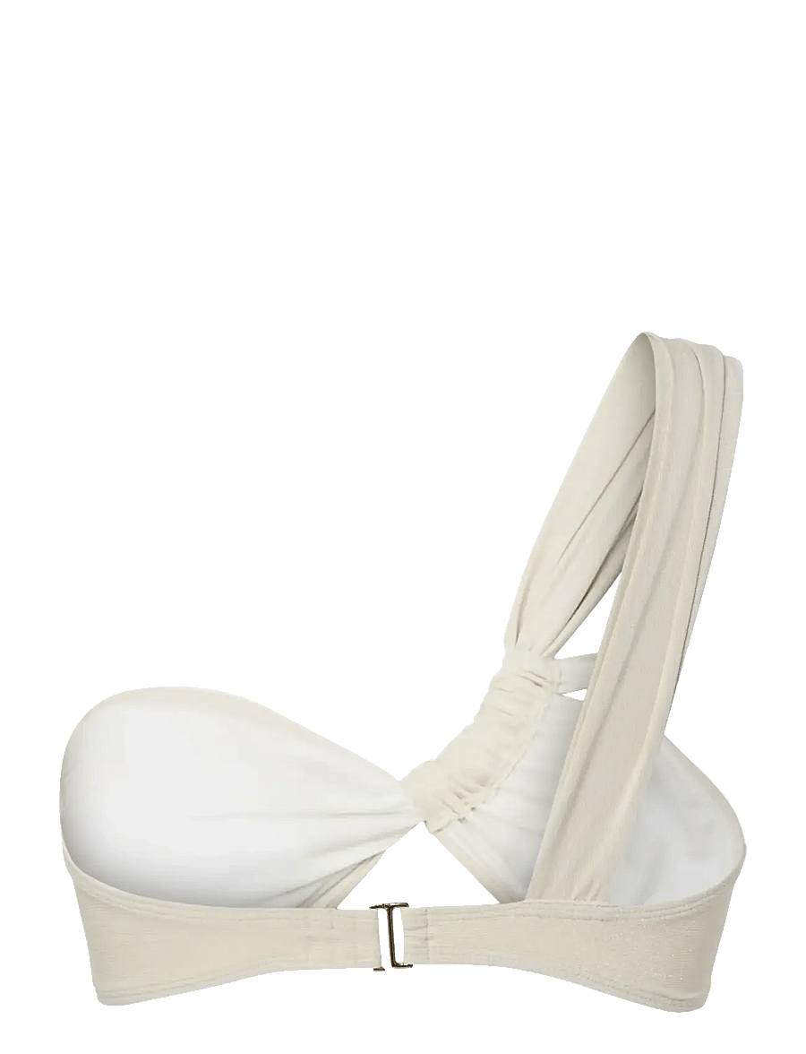 Pieces - PCLAOMI LUREX BIKINI ONE SHOULDER TOP - bandeau-bikini-oberteile - eggnog - 1