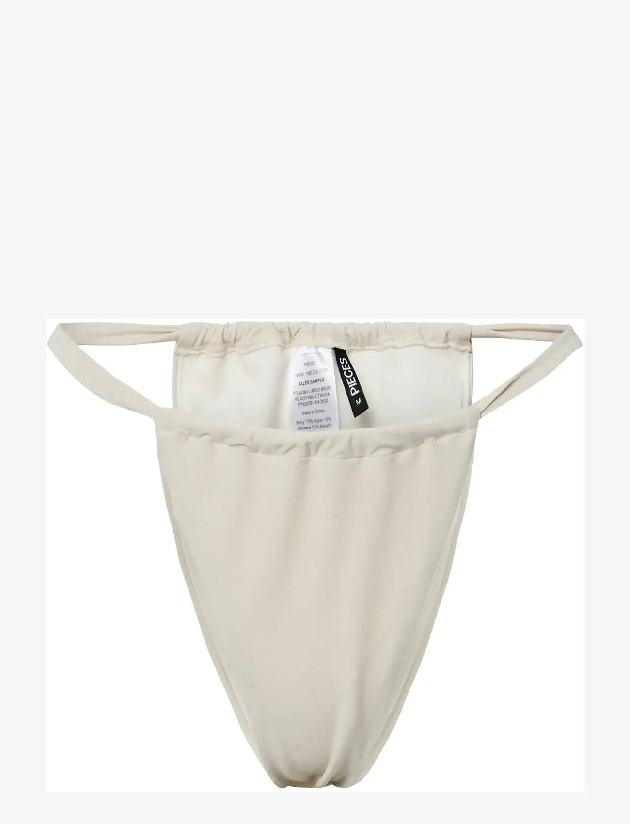 Pieces - PCLAOMI LUREX BIKINI ADJUSTABLE TANGA - brazilian bikinier - eggnog - 0