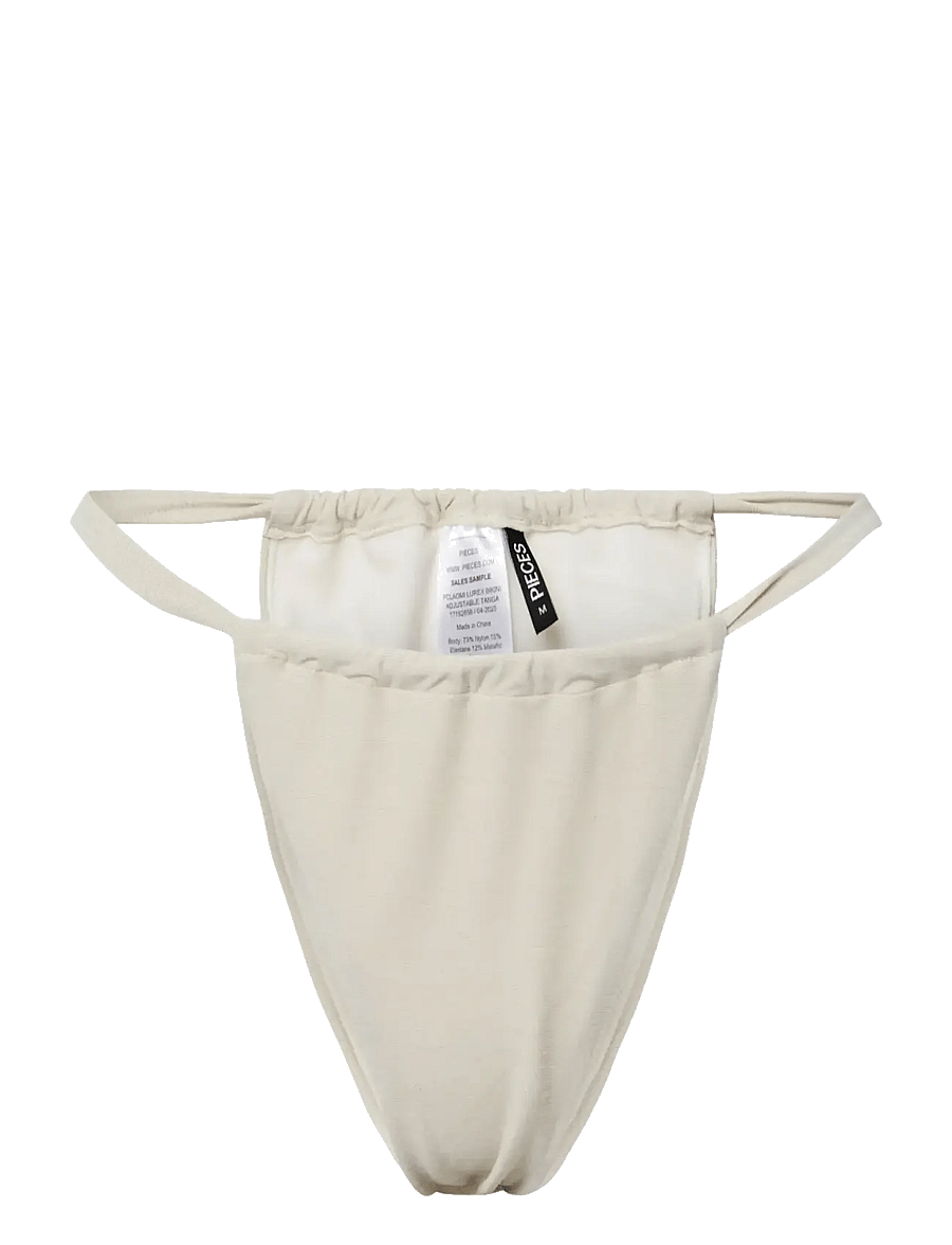 Pieces - PCLAOMI LUREX BIKINI ADJUSTABLE TANGA - brazilian bikiinid - eggnog - 0