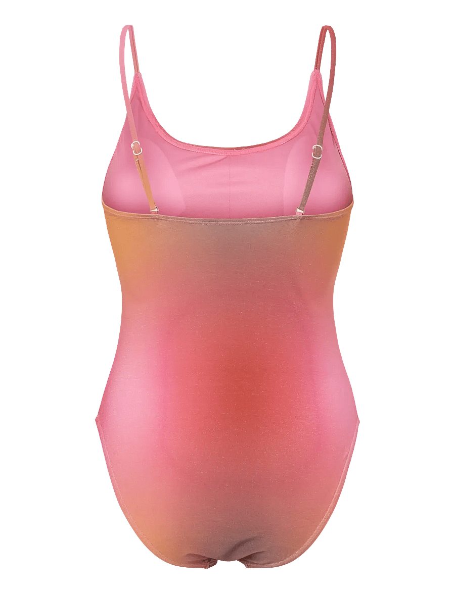 Pieces - PCLAOMI LUREX SWIMSUIT - baddräkter - red ochre - 1