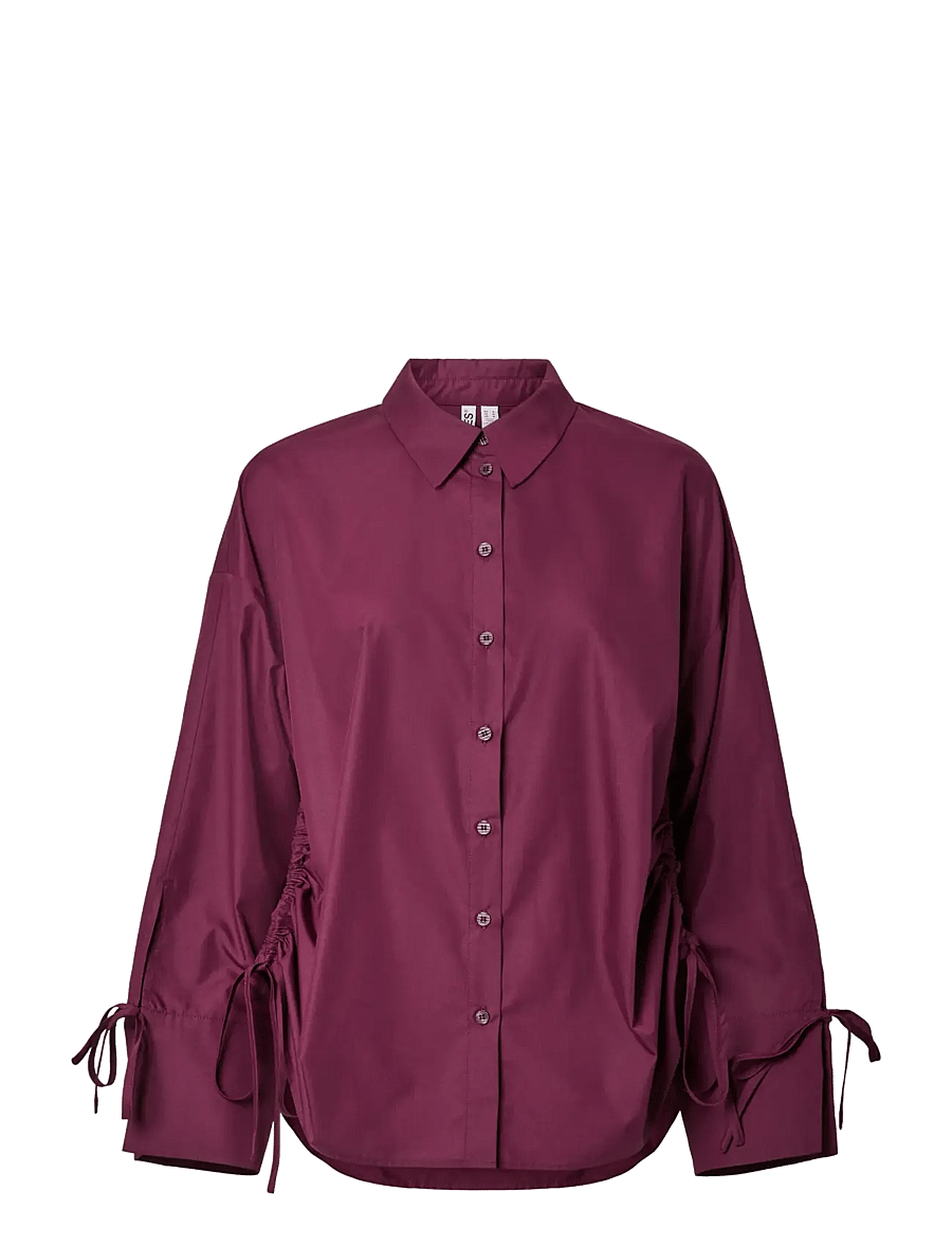 Pieces - PCANNI LS LOOSE SHIRT WVK KCA - langärmlige hemden - dark purple - 0