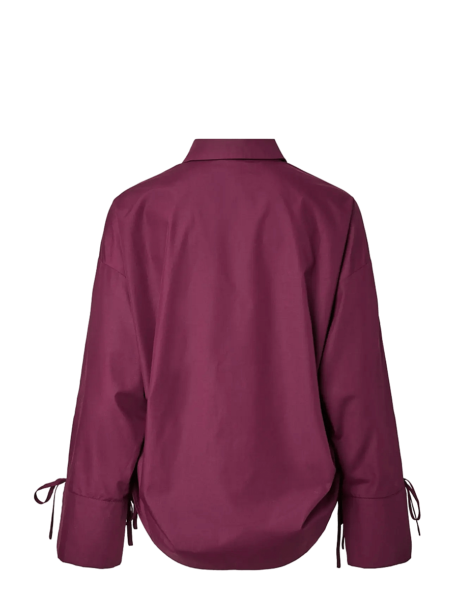 Pieces - PCANNI LS LOOSE SHIRT WVK KCA - langärmlige hemden - dark purple - 1