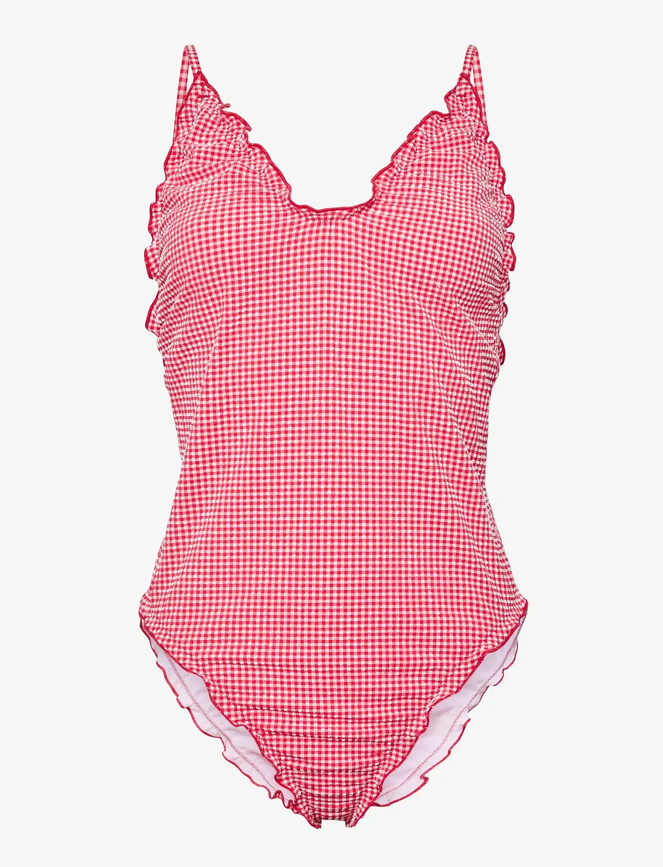 Pieces - PCKIA FRILL EDGE SWIMSUIT BC - badeanzüge - lychee - 0