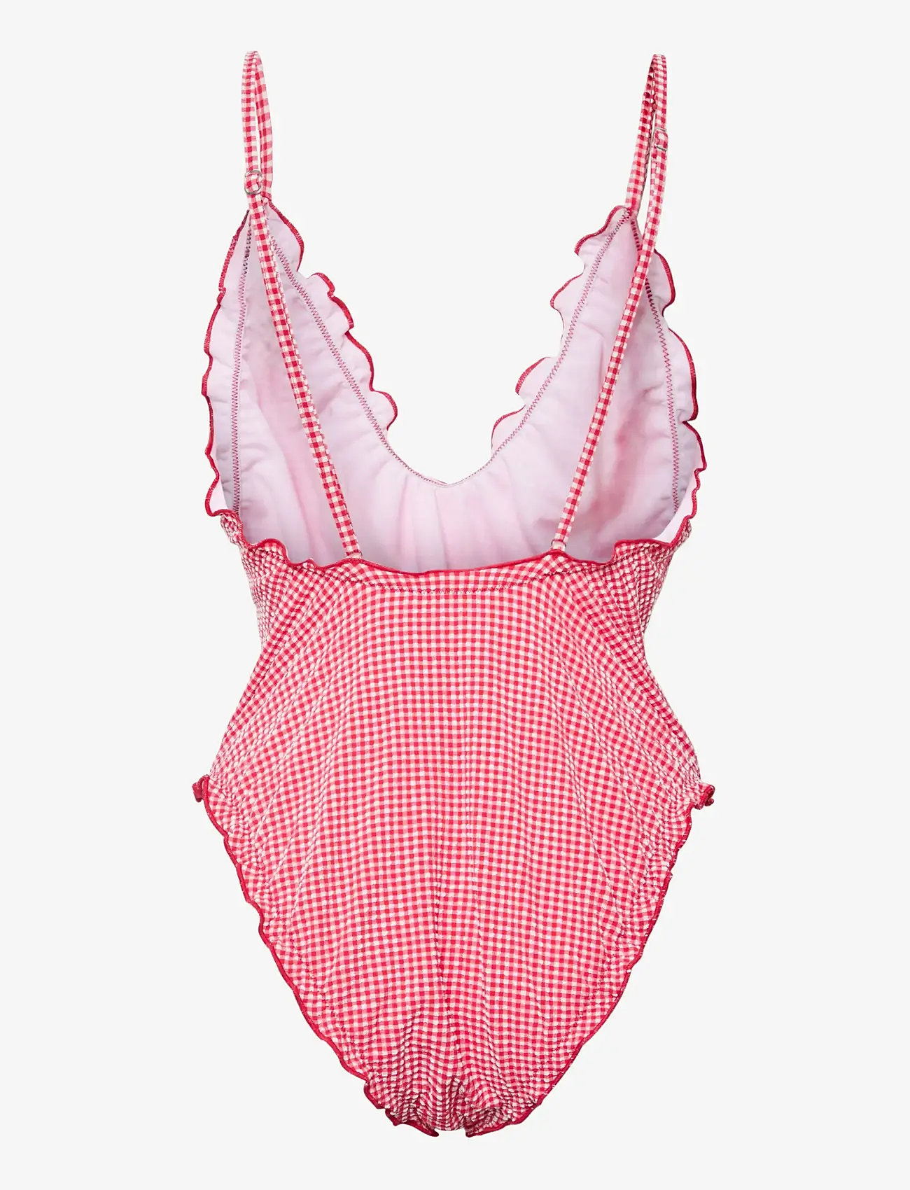 Pieces - PCKIA FRILL EDGE SWIMSUIT BC - badeanzüge - lychee - 1