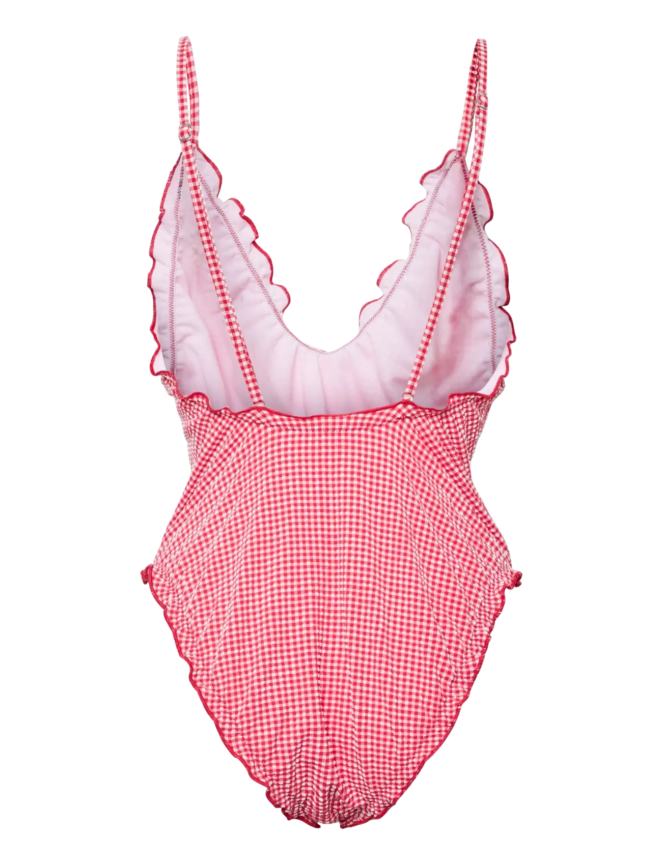 Pieces - PCKIA FRILL EDGE SWIMSUIT BC - baddräkter - lychee - 1
