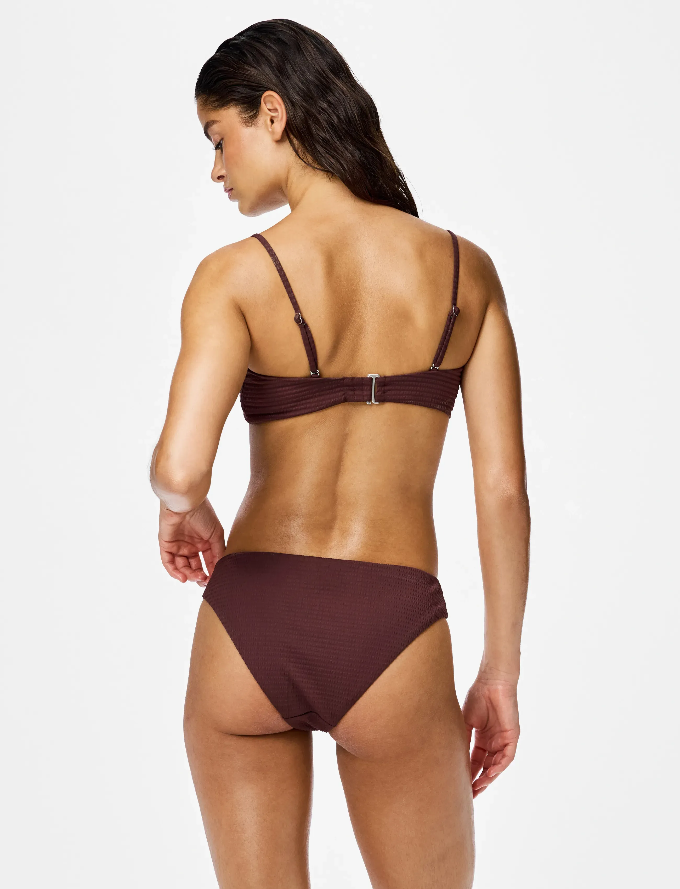 Pieces - PCKAYA SEERSUCKER BIKINI BRIEF - bikini-slips - deep mahogany - 3