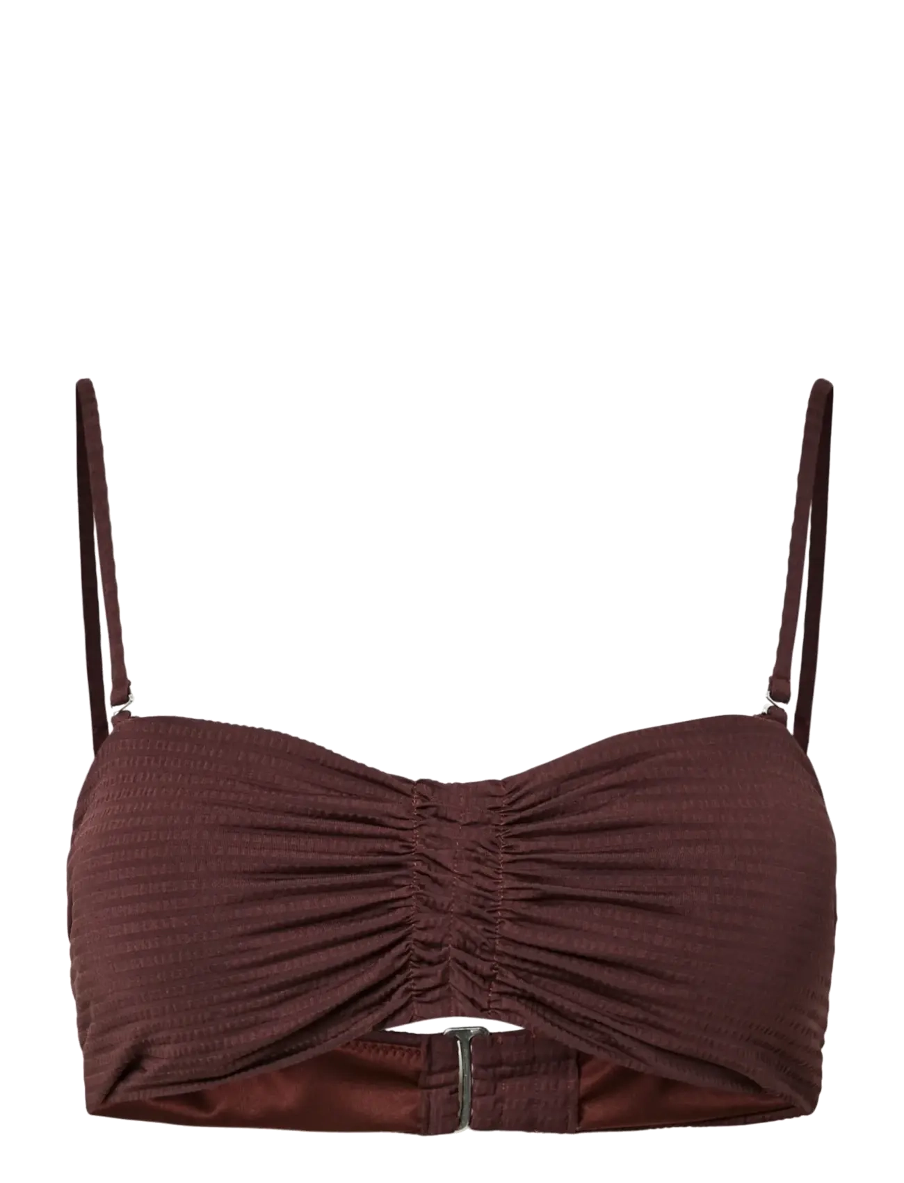 PIECES Pckaya Seersucker Bikini Oberteil Braun - S - Damen