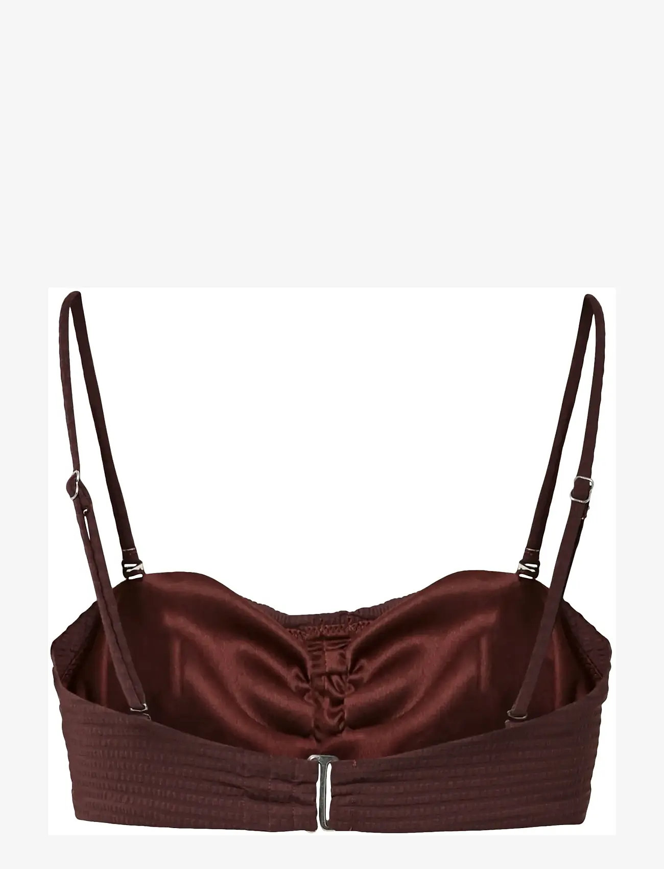 Pieces - PCKAYA SEERSUCKER BIKINI TOP - bandeaubikinier - deep mahogany - 2