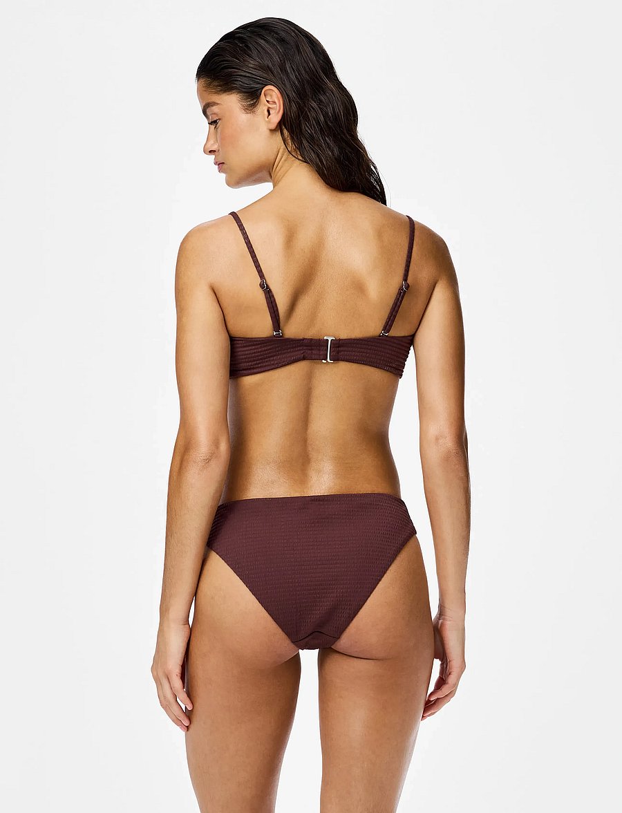 Pieces - PCKAYA SEERSUCKER BIKINI TOP - bandeau-bikini-oberteile - deep mahogany - 3