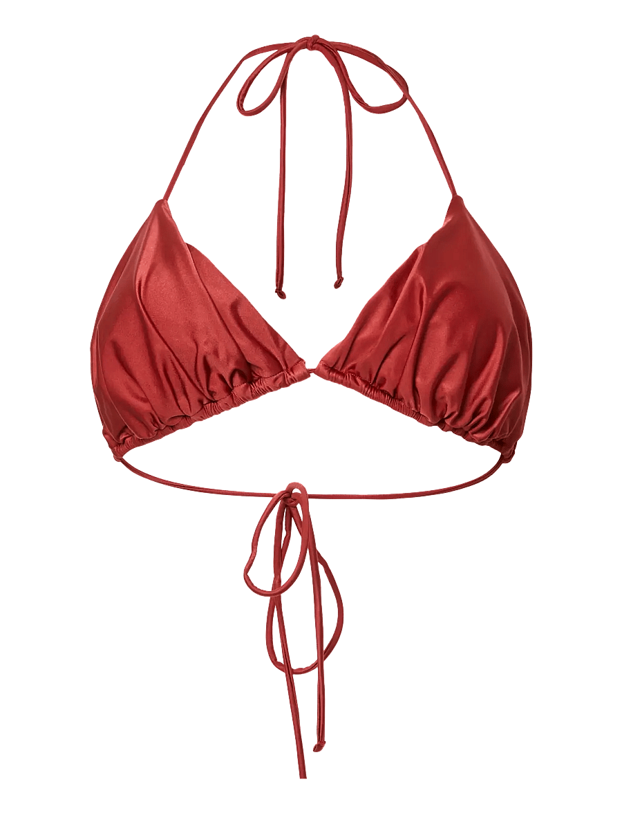 Pieces - PCKIN BIKINI SHINY BRA - dreieck-bikini-oberteile - red ochre - 0