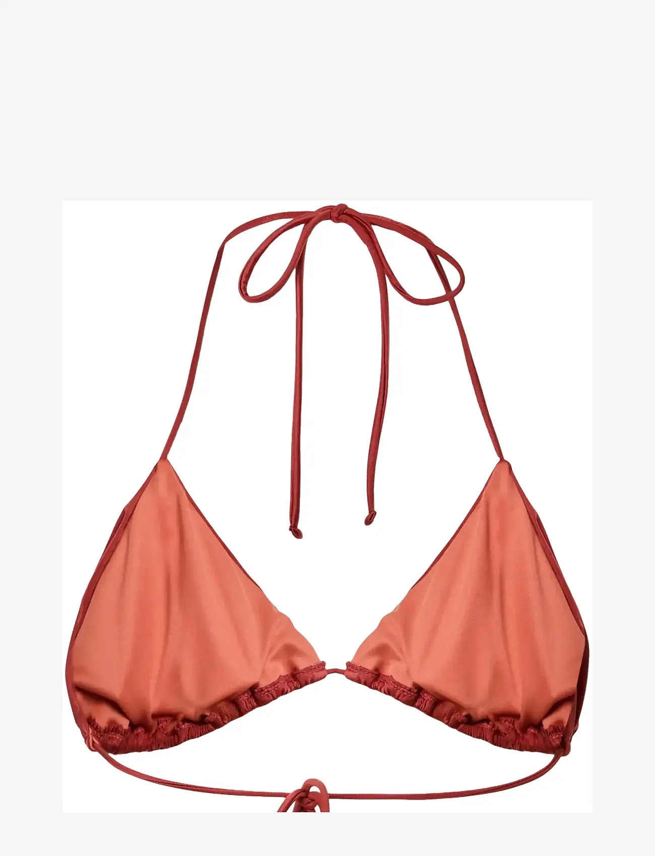 Pieces - PCKIN BIKINI SHINY BRA - kolmnurksed bikiinide ülaosad - red ochre - 1