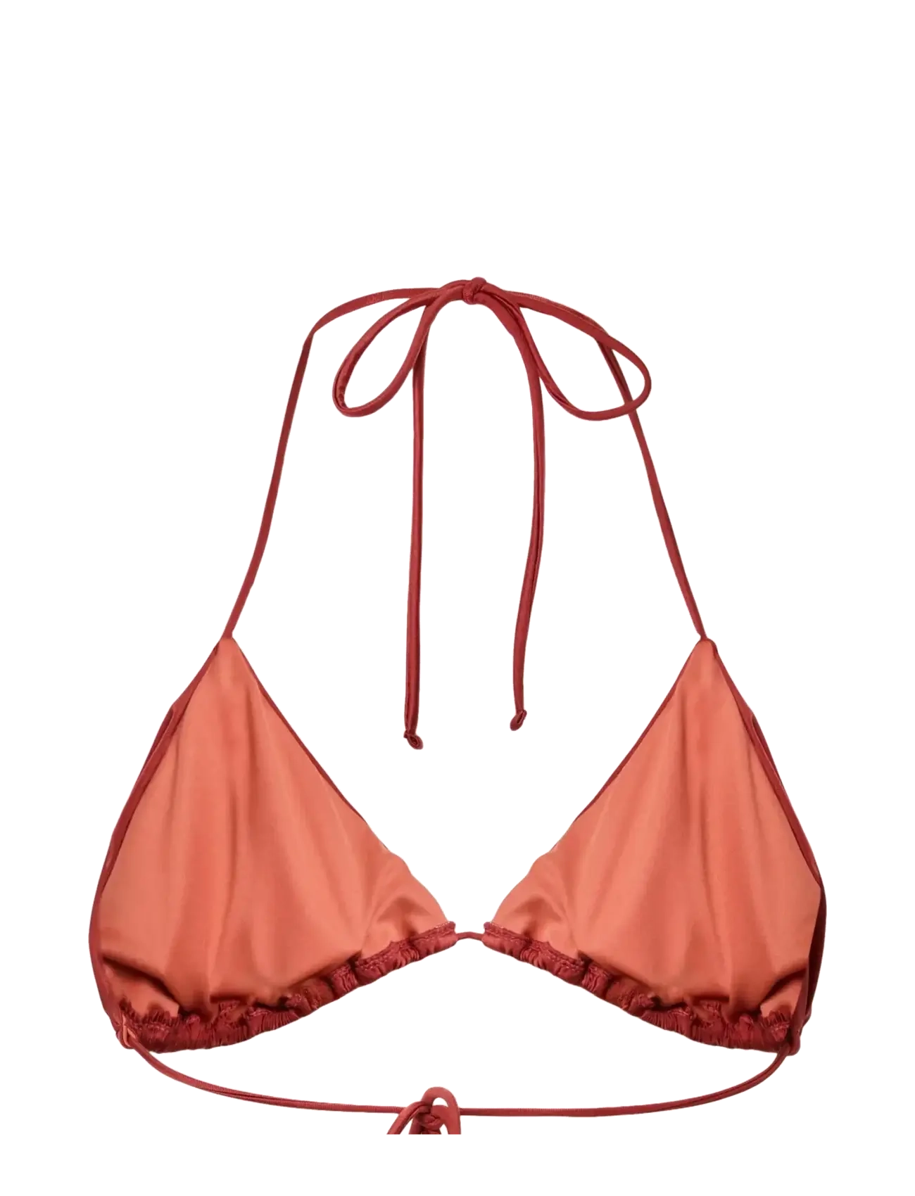 Pieces - PCKIN BIKINI SHINY BRA - kolmnurksed bikiinide ülaosad - red ochre - 1