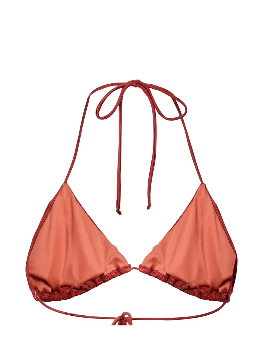 Pieces - PCKIN BIKINI SHINY BRA - dreieck-bikini-oberteile - red ochre - 1