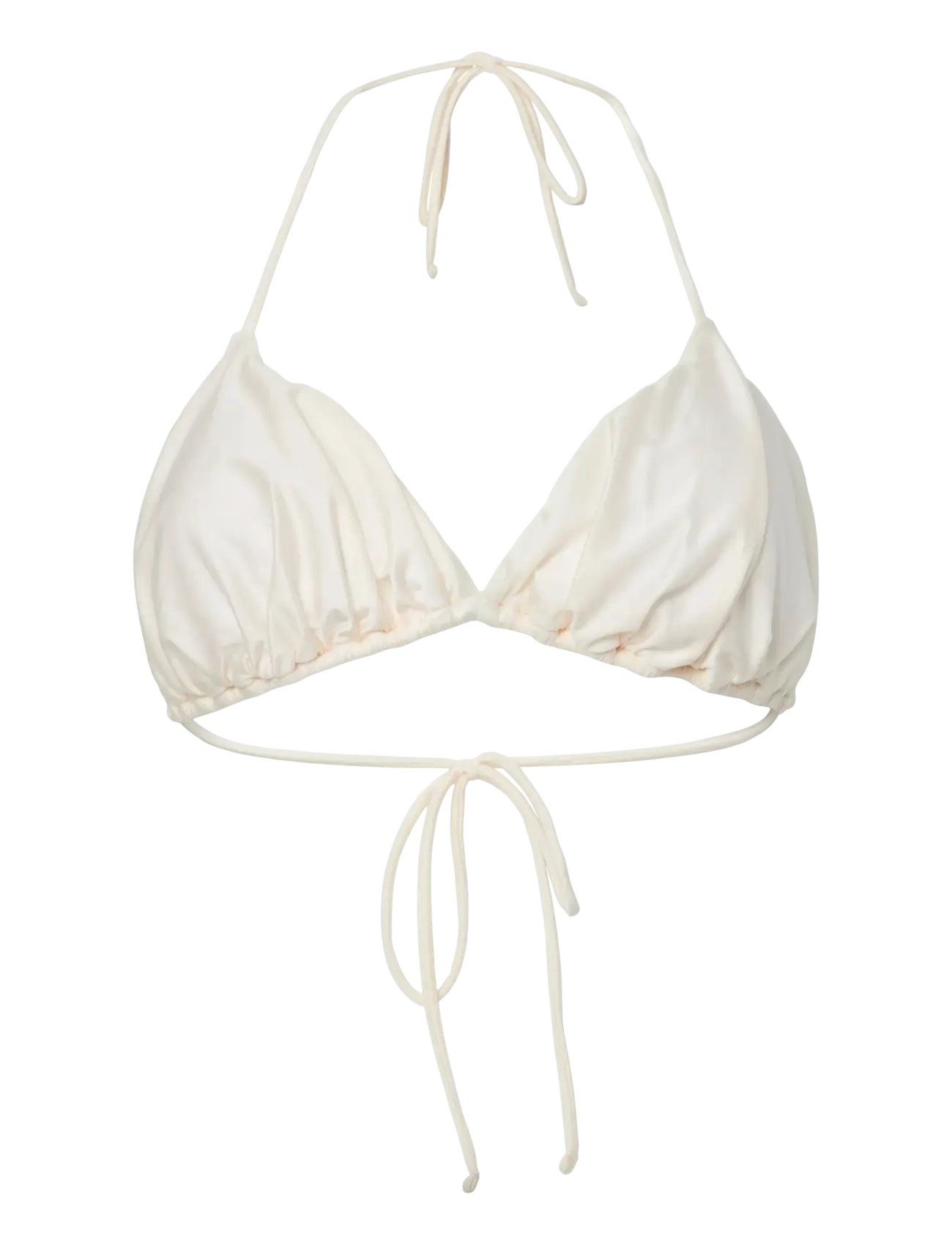 Pieces PCKIN BIKINI SHINY BRA - Trekantsbikinier - SNOW WHITE / cream