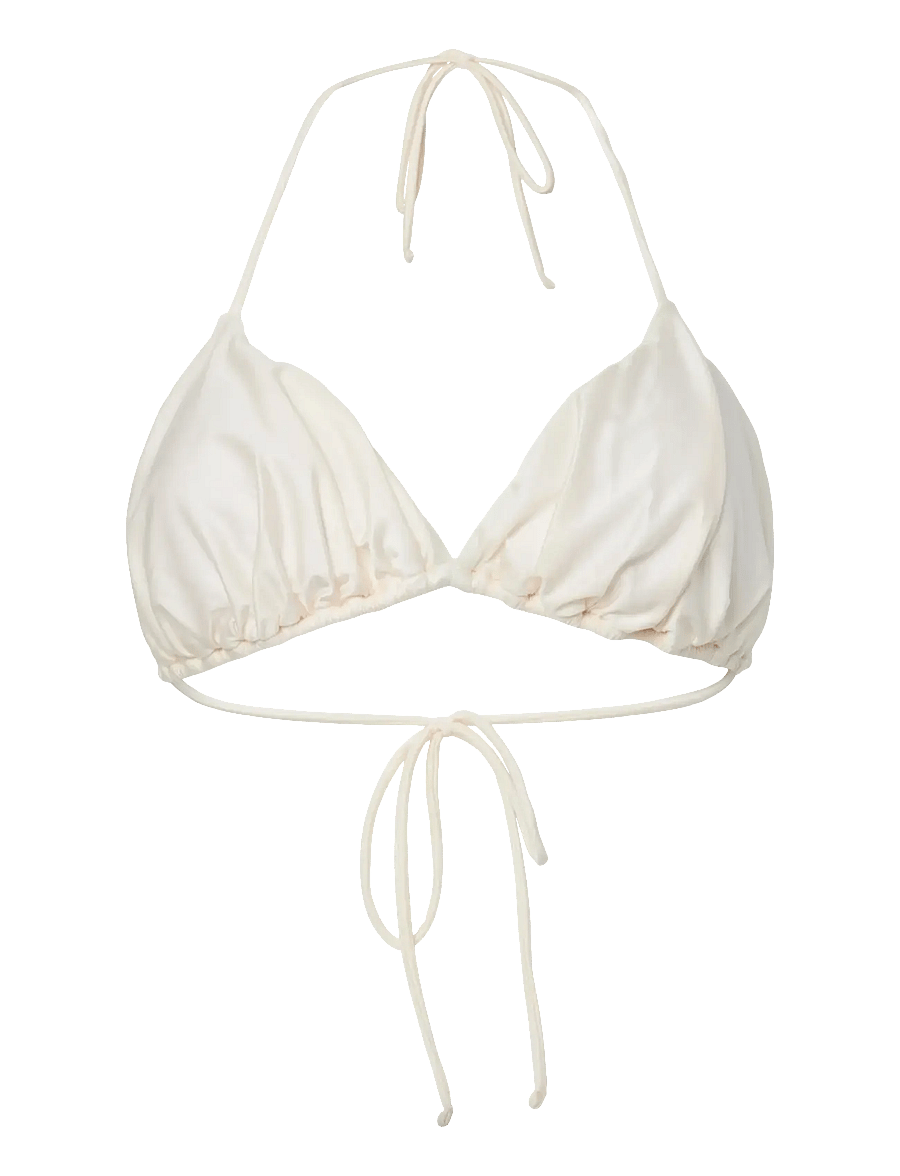 Pieces - PCKIN BIKINI SHINY BRA - trekantsbikinier - snow white - 0