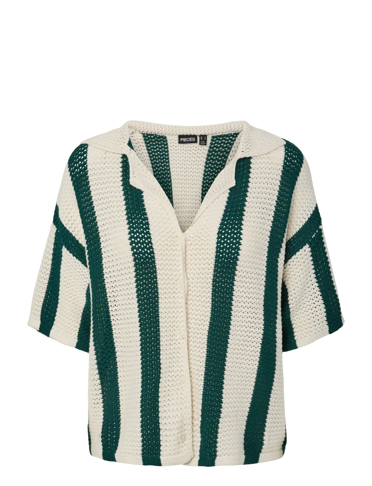 Pieces PCKENZIE SS SHIRT BC - Riided - EGGNOG / multi