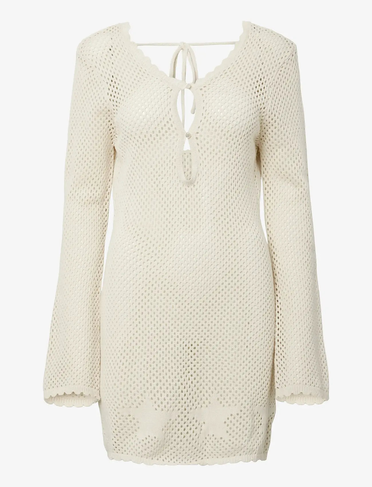 Pieces - PCKAMARI LS DRESS BC - beachwear - eggnog - 0