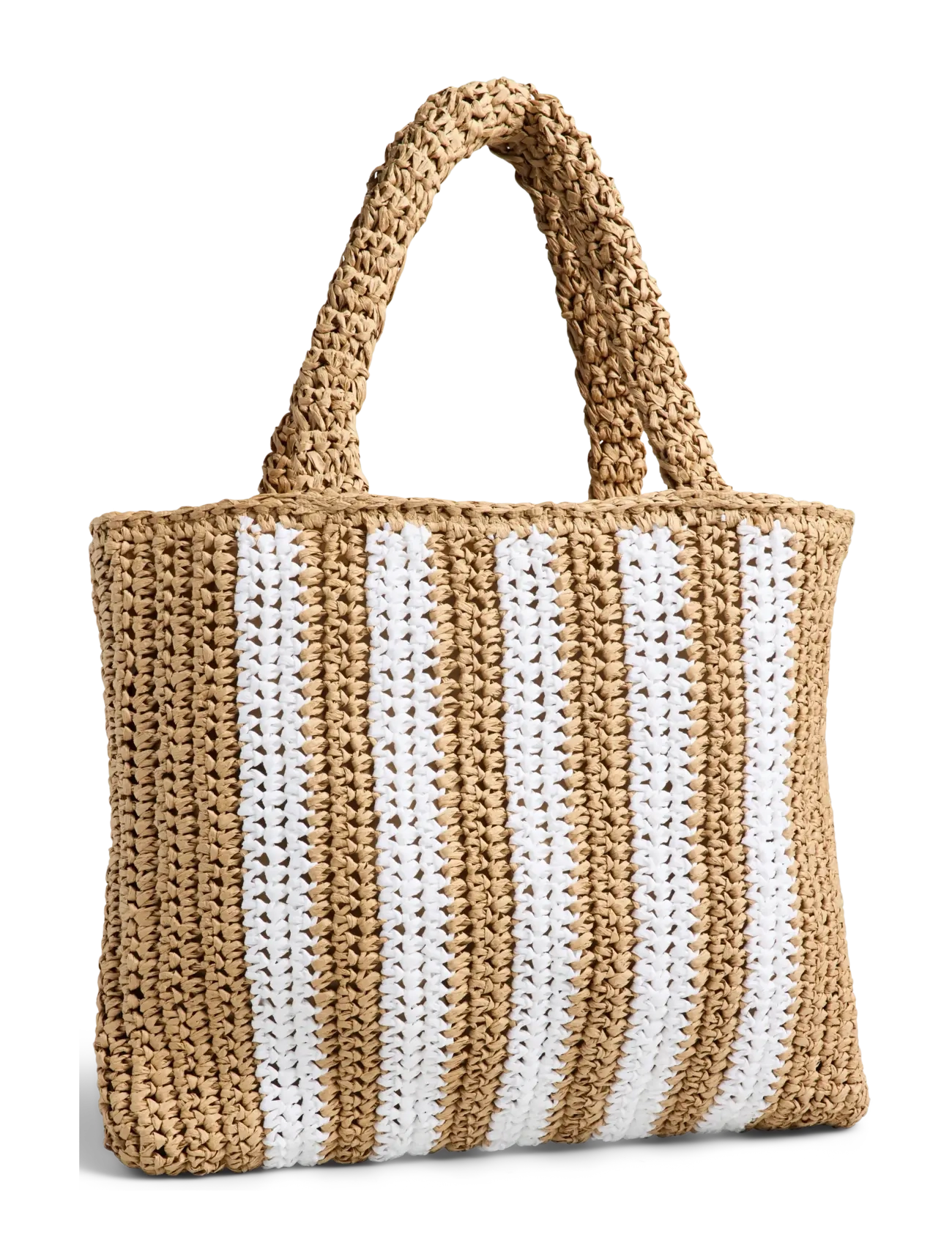 Pieces PCKIA SHOPPER - Paplūdimio krepšiai - NATURE / white