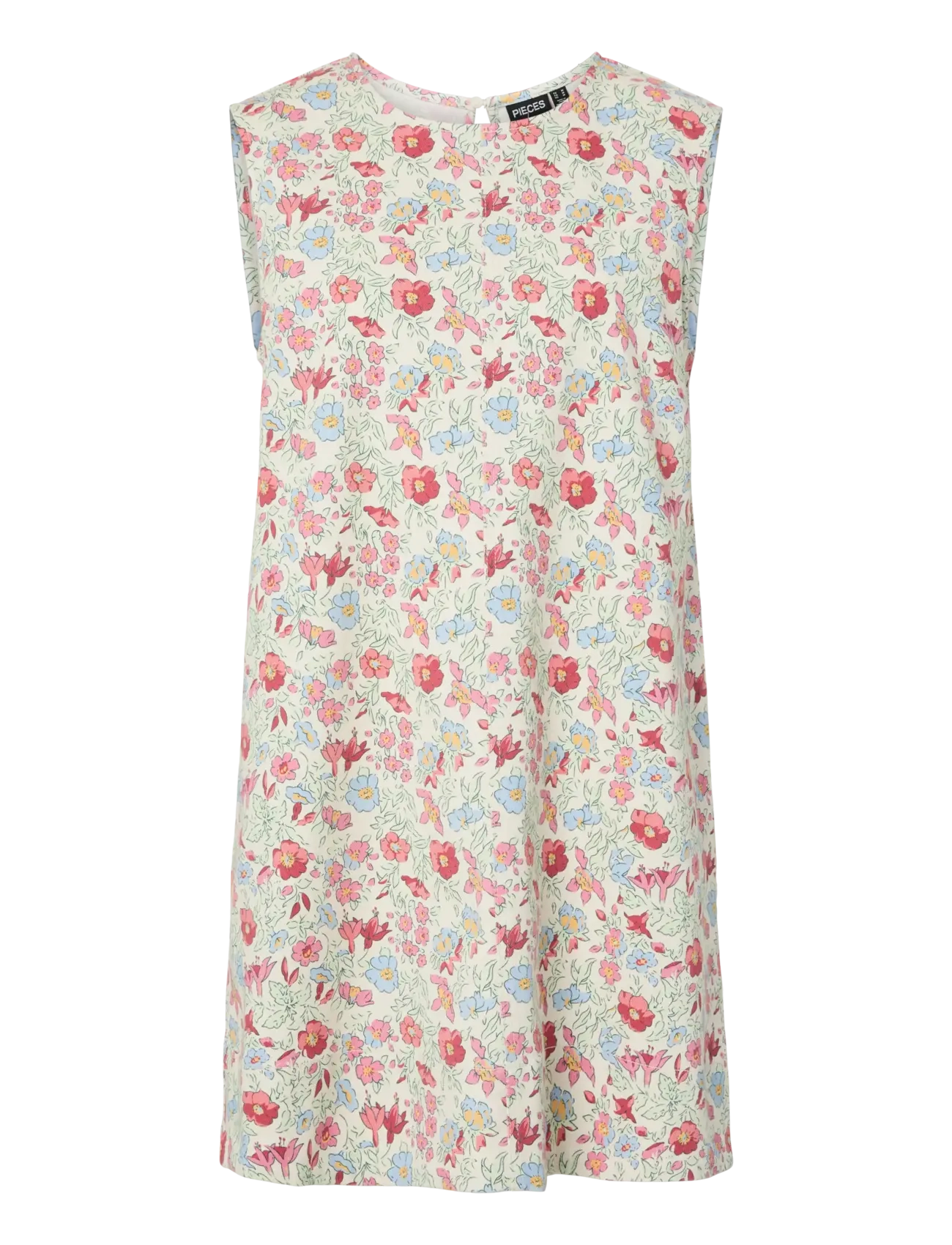 PIECES Pcsalume Sl Kurz Denim Kleid Cream - S - Damen