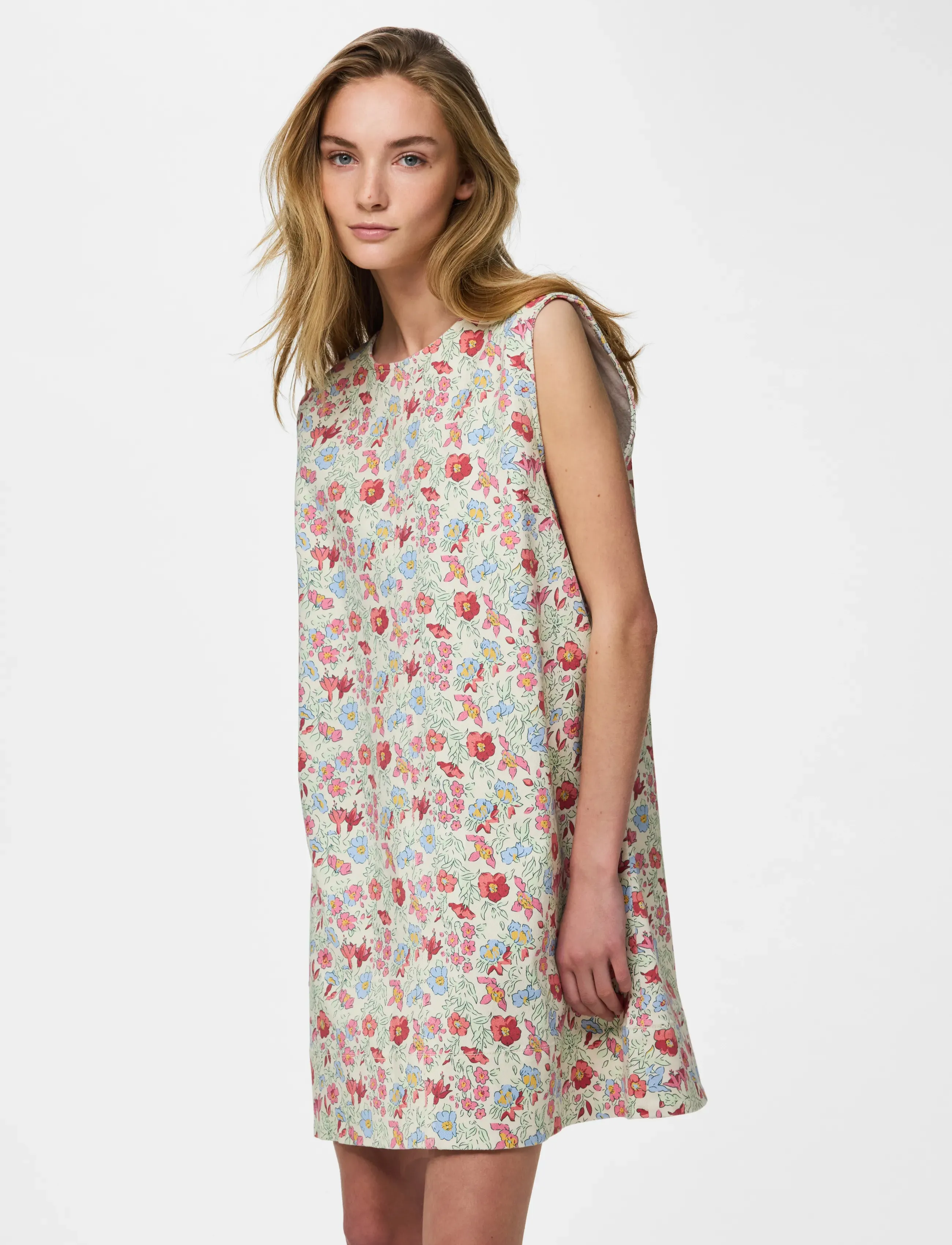 Pieces PCSALUME SL SHORT DENIM DRESS - Pieces - BIRCH / cream