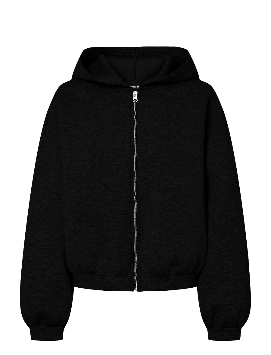 Pieces - PCBUCUBA LS ZIPPER SCUBA HOODIE ACT JRS - kapuutsiga pusad - black - 1