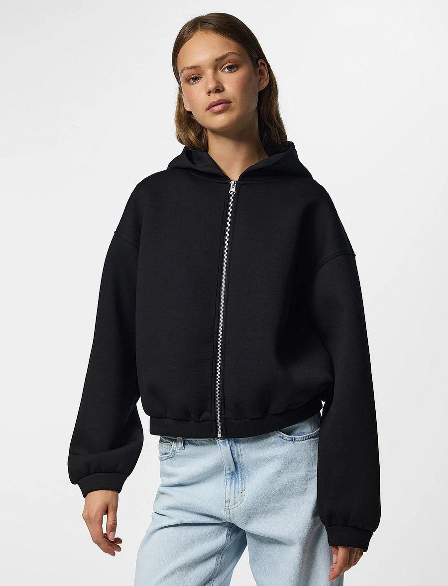 Pieces - PCBUCUBA LS ZIPPER SCUBA HOODIE ACT JRS - kapuutsiga pusad - black - 0