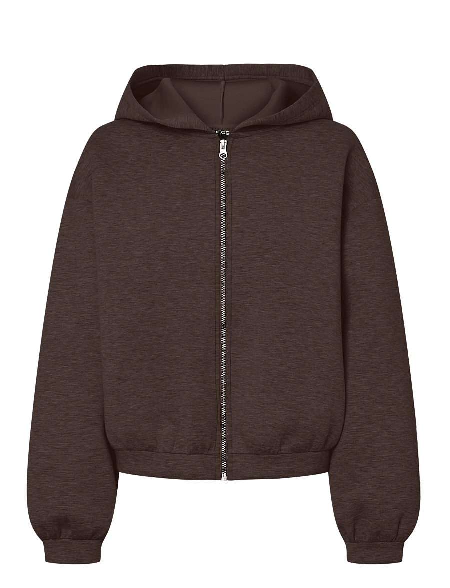 Pieces - PCBUCUBA LS ZIPPER SCUBA HOODIE ACT JRS - kapuutsiga pusad - hot fudge - 1