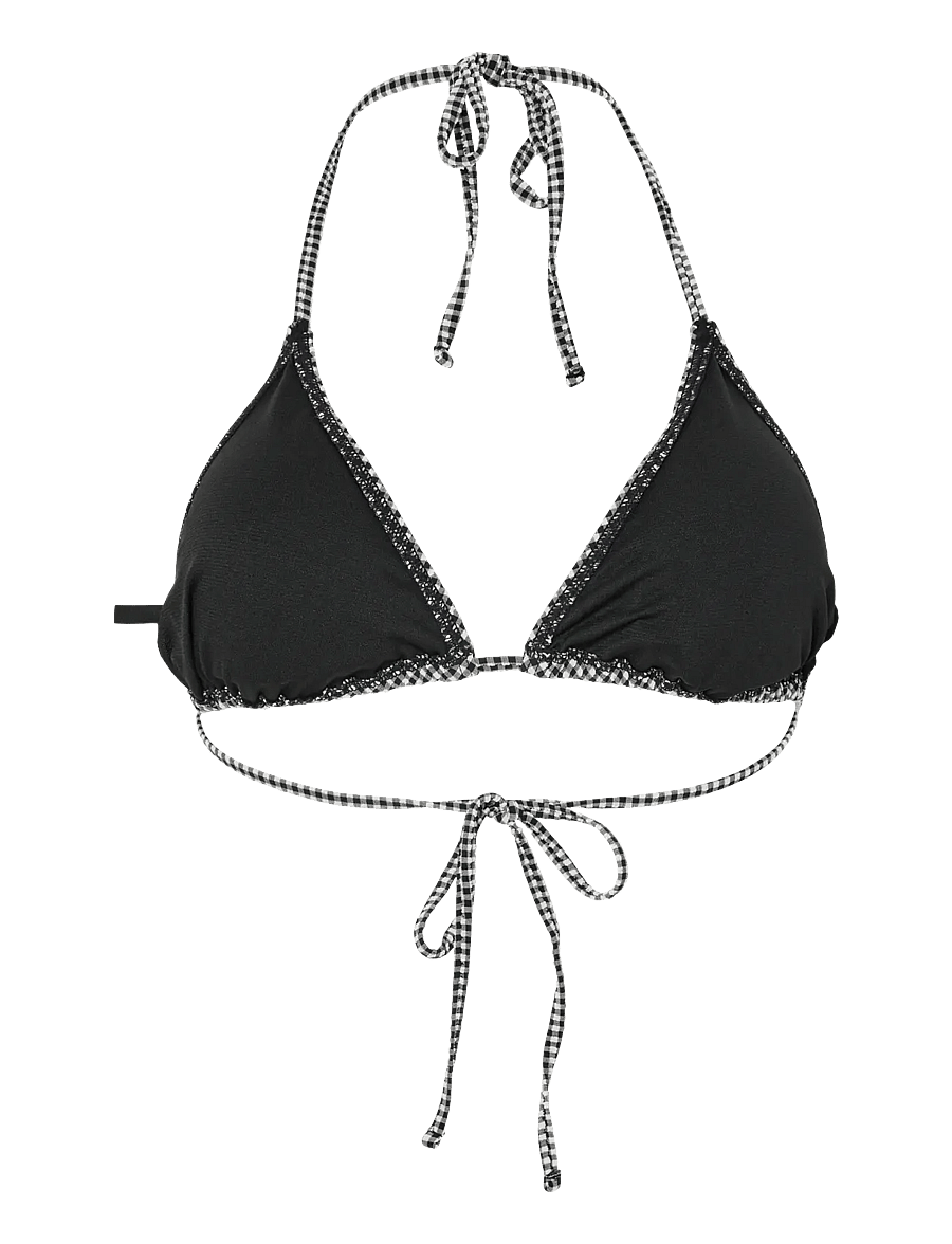 Pieces - PCKIA TRIANGLE BIKINI TOP BC - triangelformad bikinis - black - 1