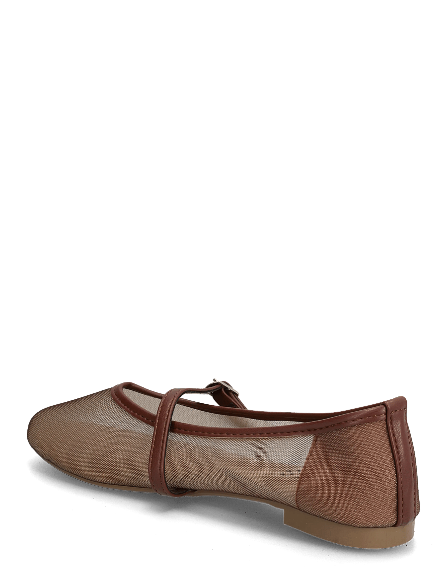 Pieces - PCSTEPH MARY JANE MESH BALLERINA HG - erilised sündmused - downtown brown - 2