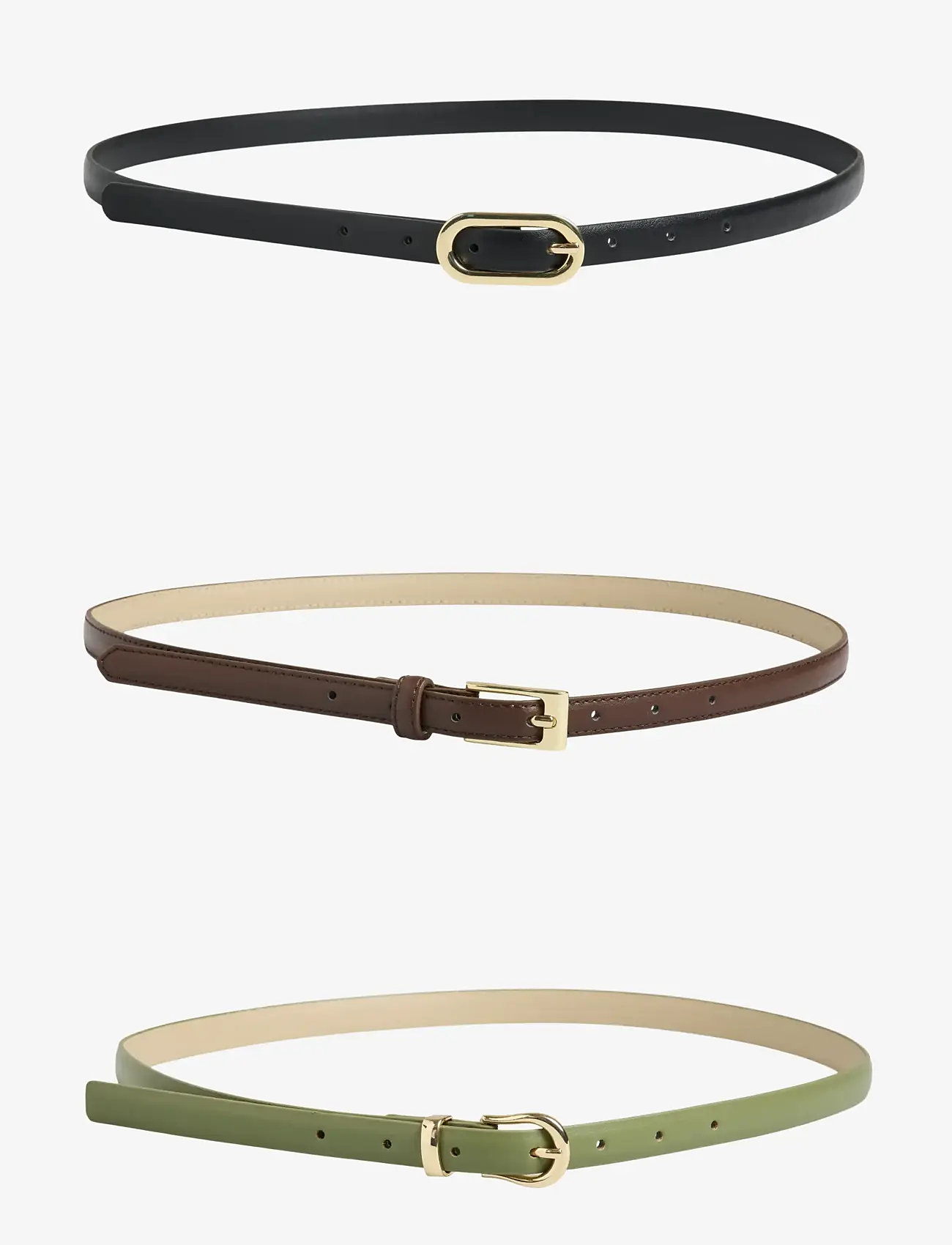 Pieces - PCBENEDIKTE 3-PACK SLIM JEANS BELT - casual belts - sphagnum - 1