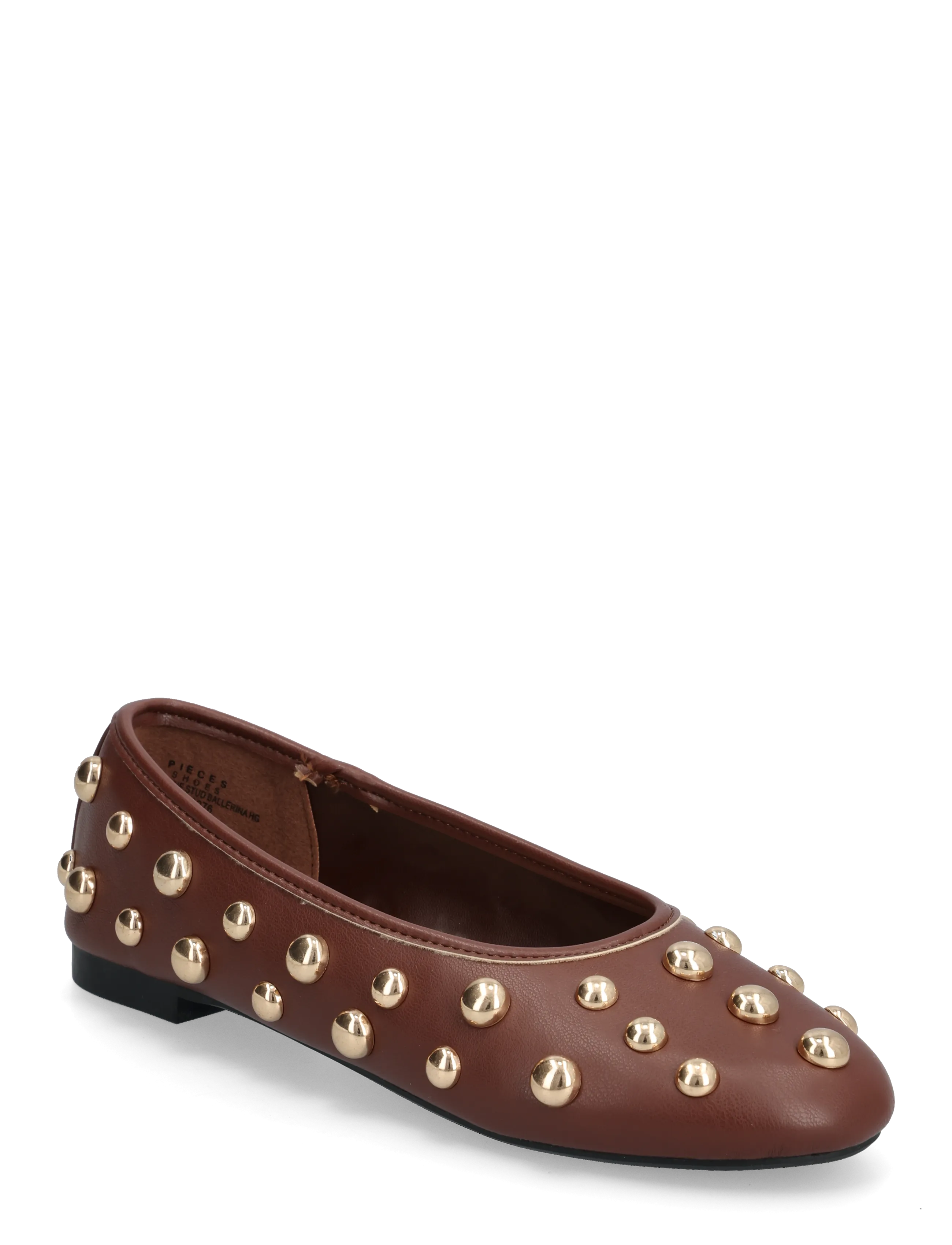 PIECES Pckaroline Stud Ballerina Hg Braun - 39 - Damen