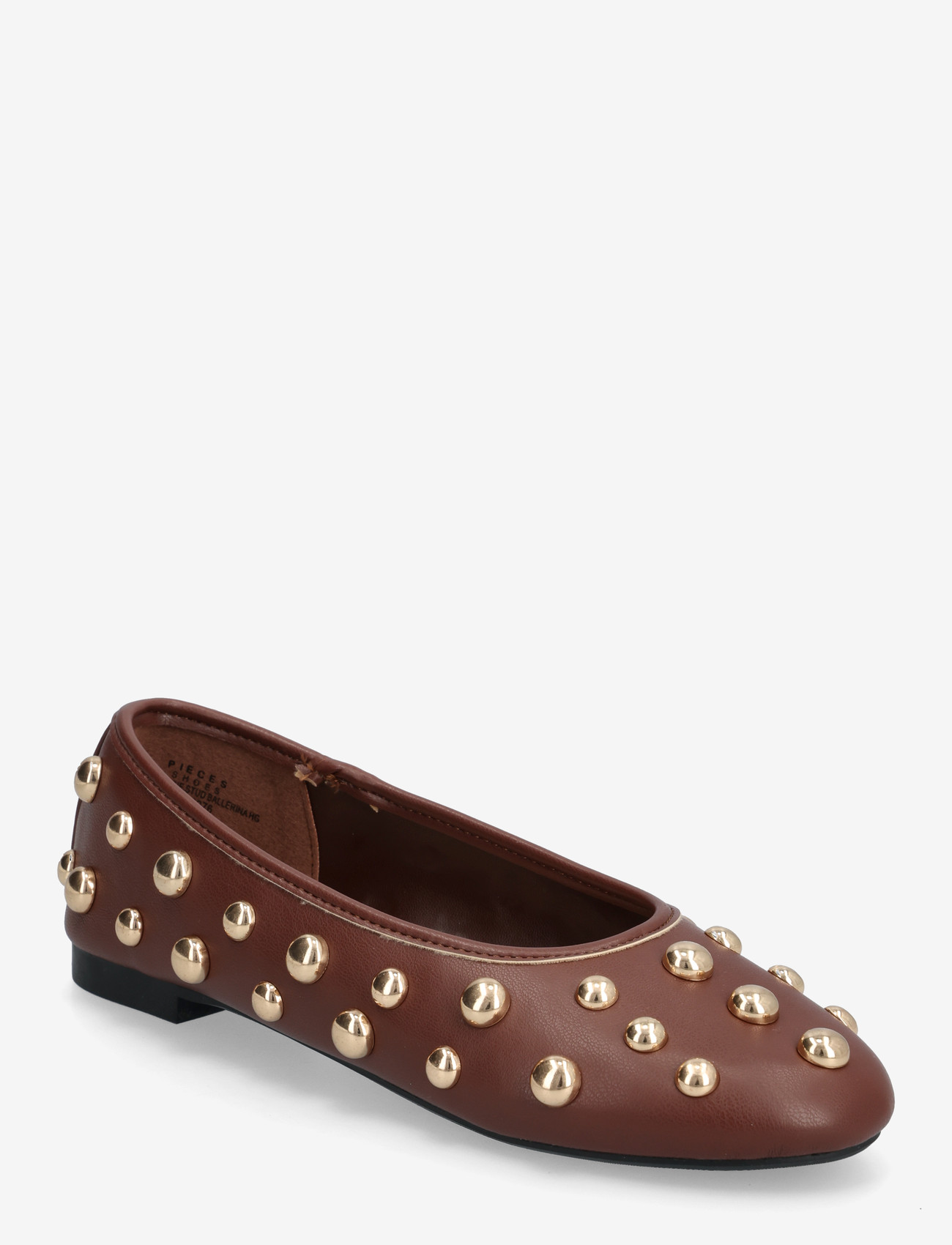 Pieces - PCKAROLINE STUD BALLERINA HG - besondere anlässe - downtown brown - 0