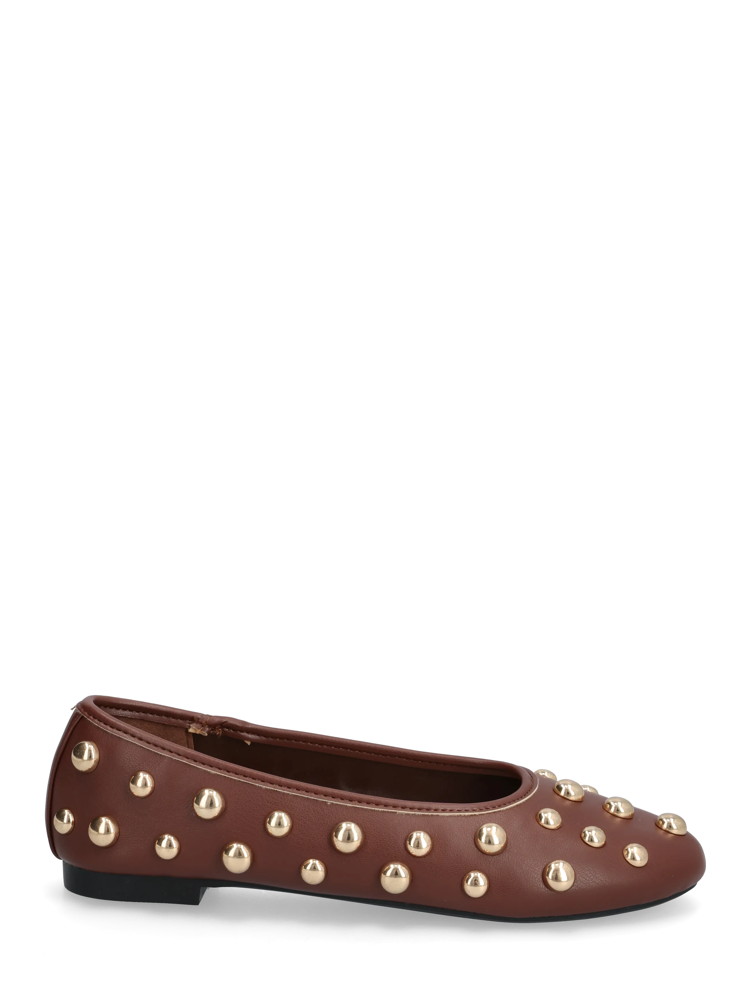 Pieces - PCKAROLINE STUD BALLERINA HG - laveste priser - downtown brown - 1