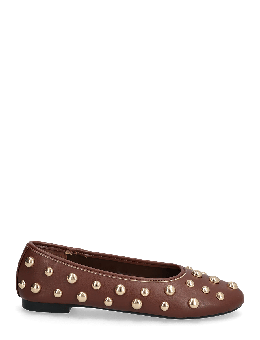 Pieces - PCKAROLINE STUD BALLERINA HG - besondere anlässe - downtown brown - 1