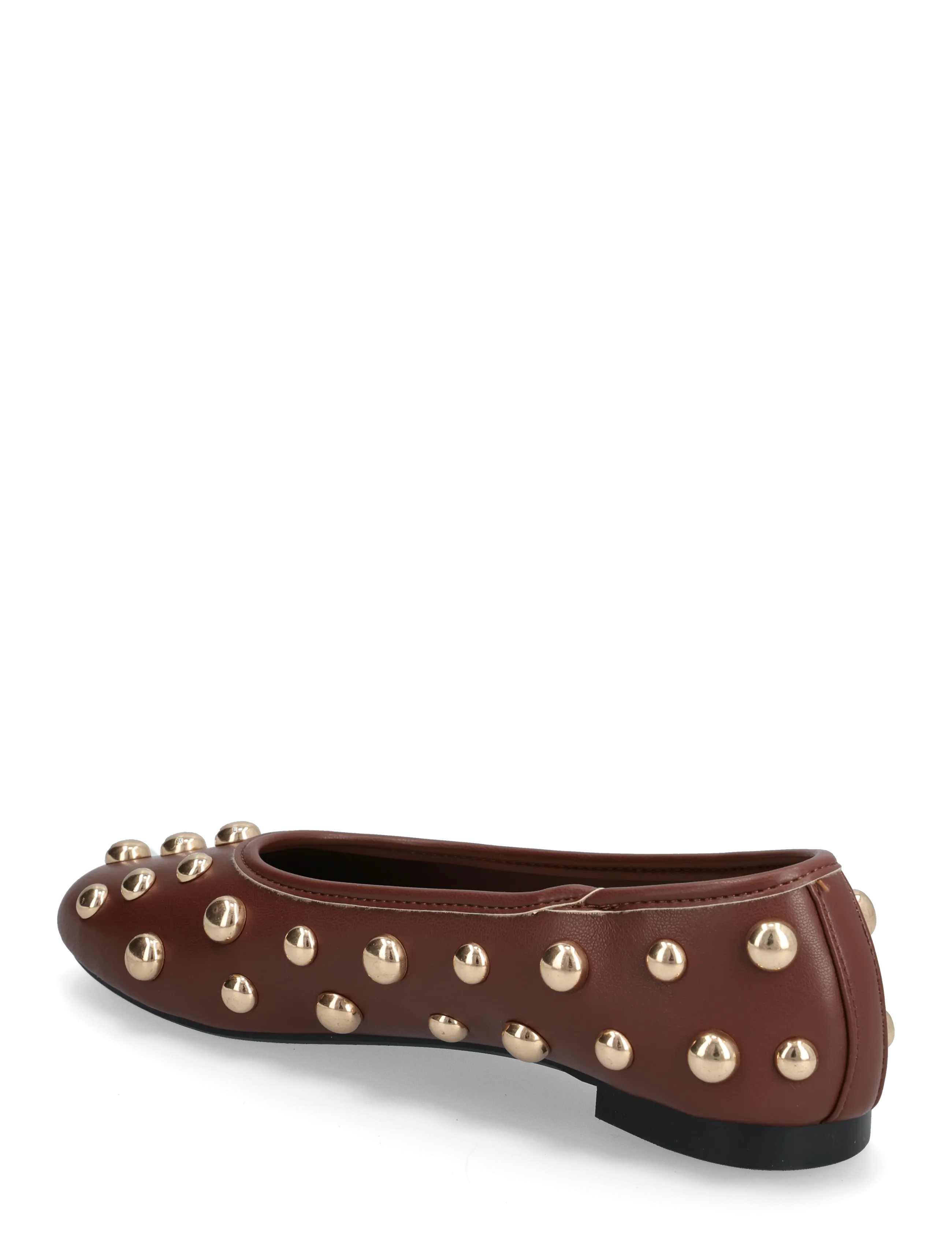 Pieces - PCKAROLINE STUD BALLERINA HG - laveste priser - downtown brown - 2