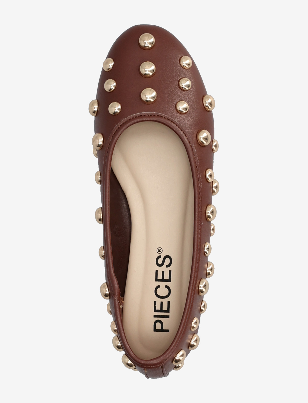 Pieces - PCKAROLINE STUD BALLERINA HG - besondere anlässe - downtown brown - 3