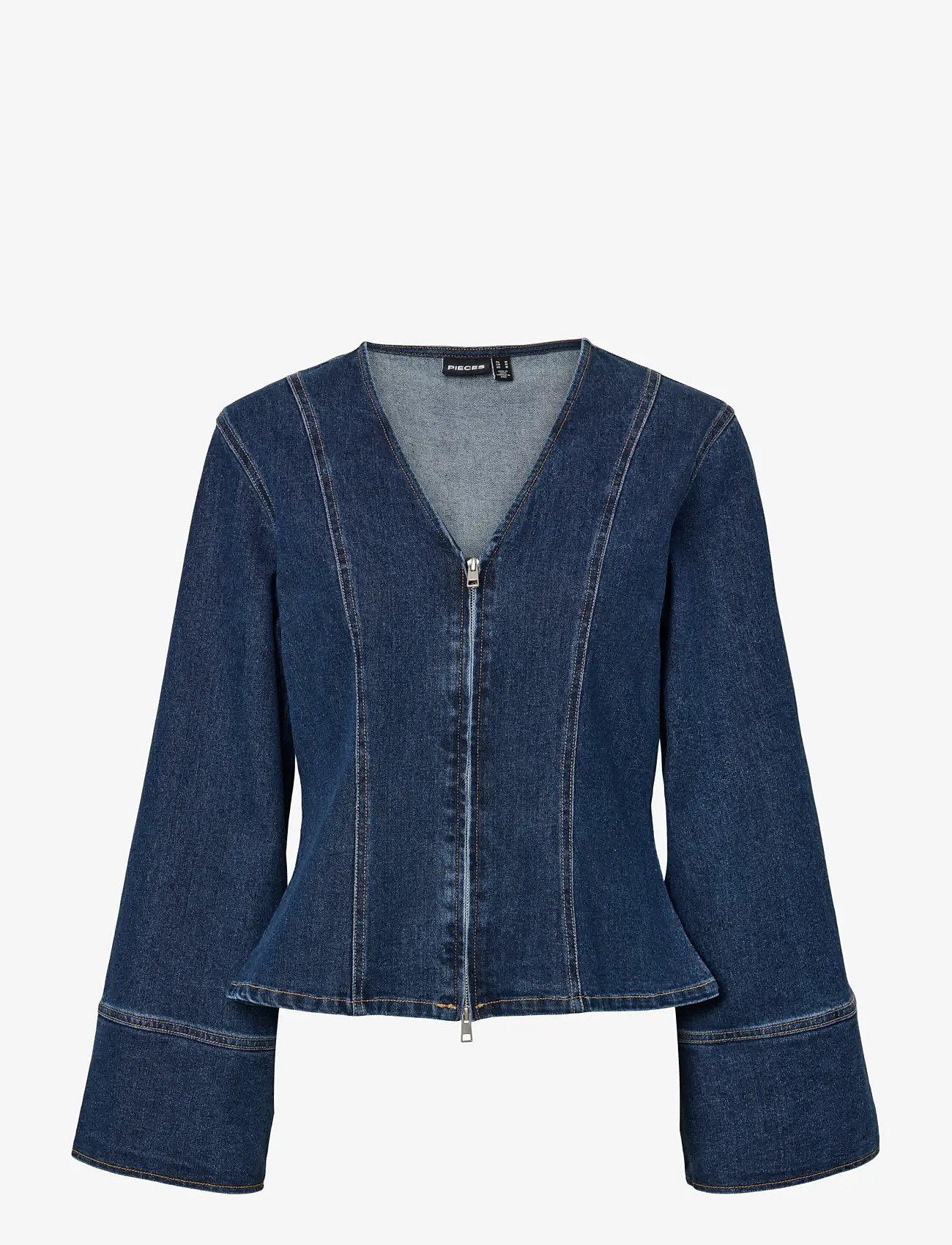 Pieces - PCFLORA LS DENIM SHIRT - denim shirts - dark blue denim - 1