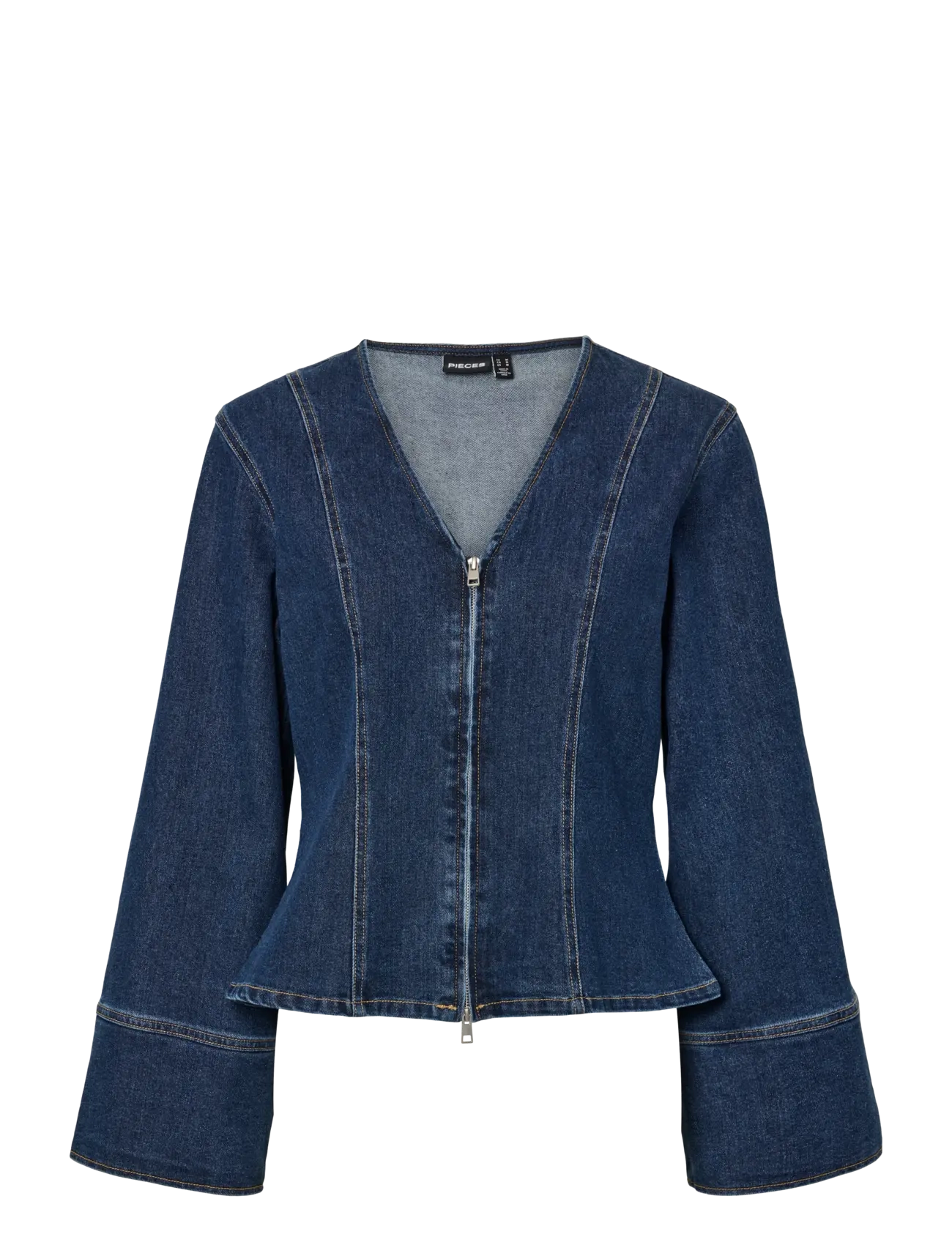 PCFLORA LS DENIM SHIRT - DARK BLUE DENIM
